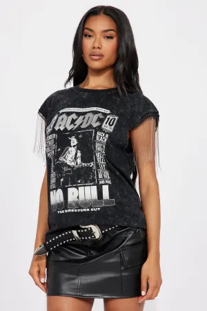 ACDC Chain Fringe Washed Tee - Black Wash