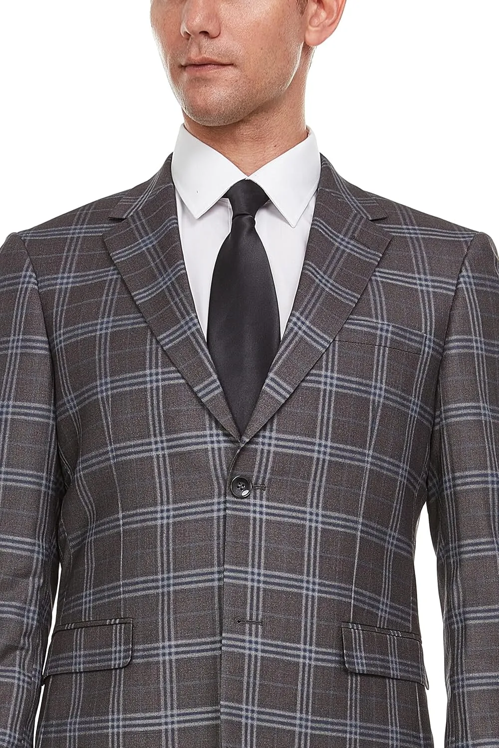 Adam Baker Men's Single Breasted Ultra Slim Fit 2-Piece (Jacket, Trousers) Suit Set