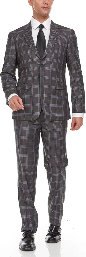 Adam Baker Men's Single Breasted Ultra Slim Fit 2-Piece (Jacket, Trousers) Suit Set