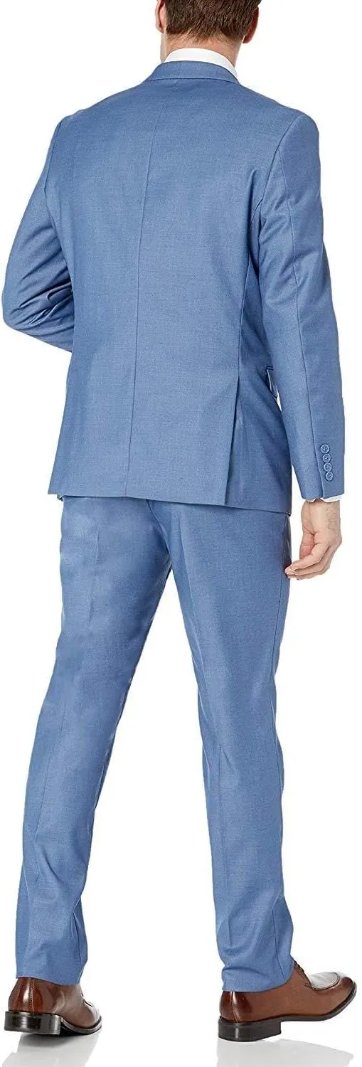 Adam Baker Men's Slim Fit 3-Piece (Jacket, Vets, Trousers) Vested Suit Set - Many Sizes & Colors Available