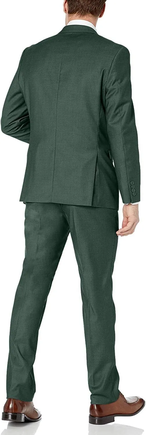 Adam Baker Men's Slim Fit 3-Piece (Jacket, Vets, Trousers) Vested Suit Set - Many Sizes & Colors Available
