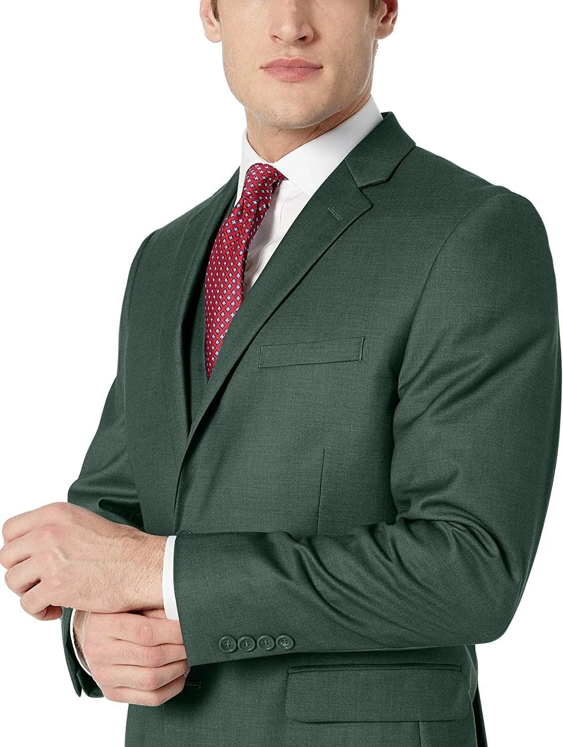 Adam Baker Men's Slim Fit 3-Piece (Jacket, Vets, Trousers) Vested Suit Set - Many Sizes & Colors Available