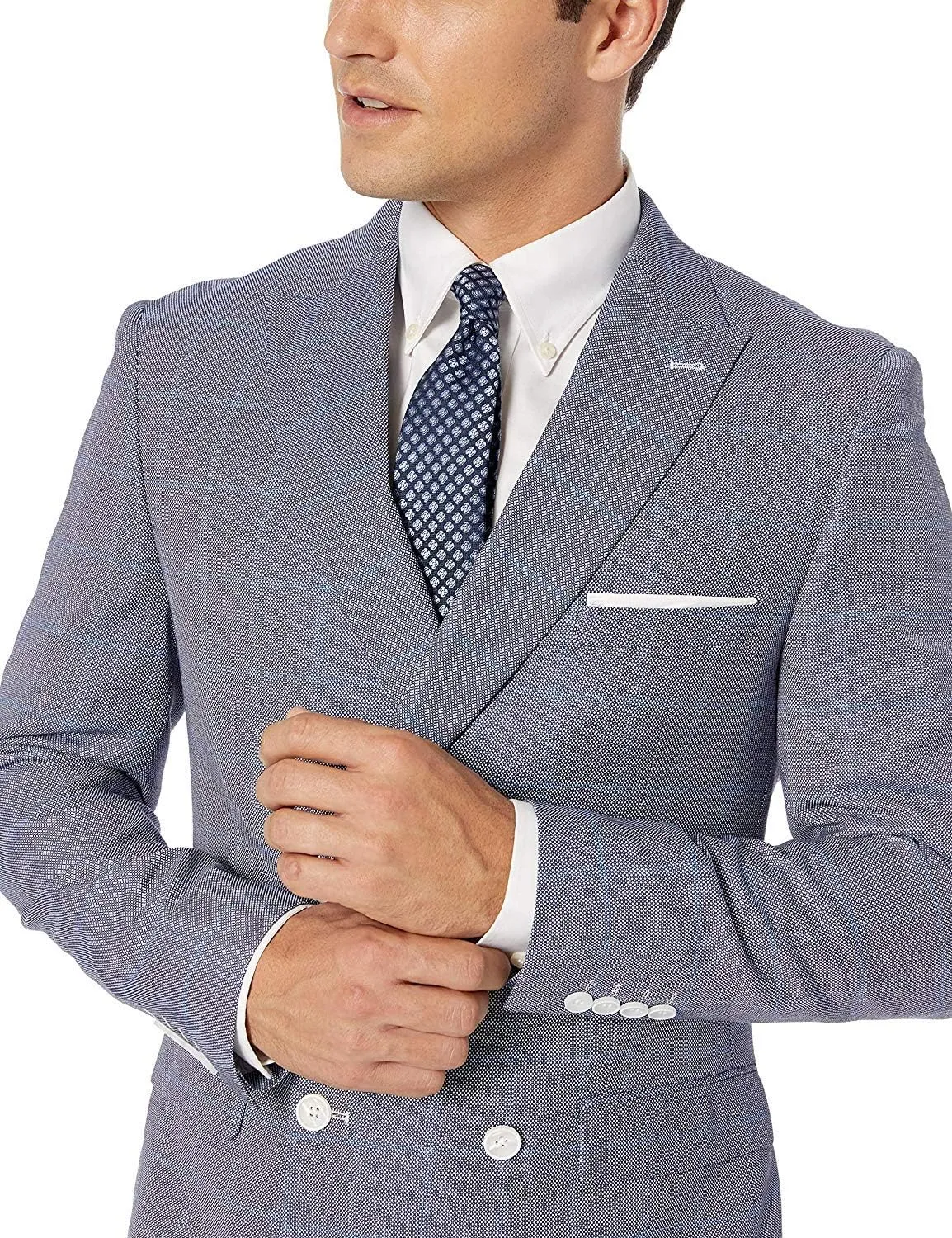 Adam Baker Men's Slim Fit Double Breasted 2-Piece (Jacket & Pants) Suit Set