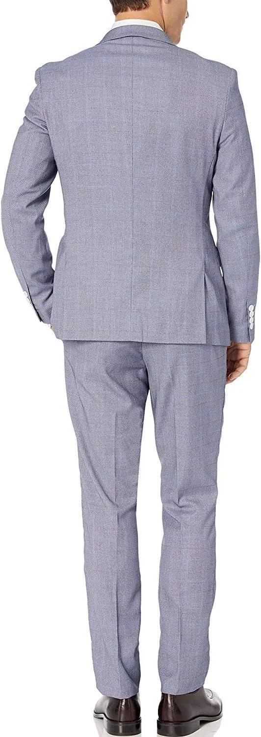 Adam Baker Men's Slim Fit Double Breasted 2-Piece (Jacket & Pants) Suit Set