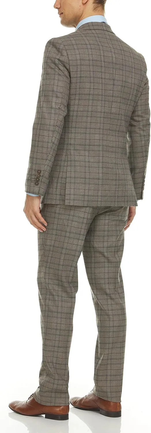 Adam Baker Men's Slim Fit Double Breasted 2-Piece (Jacket & Pants) Suit Set