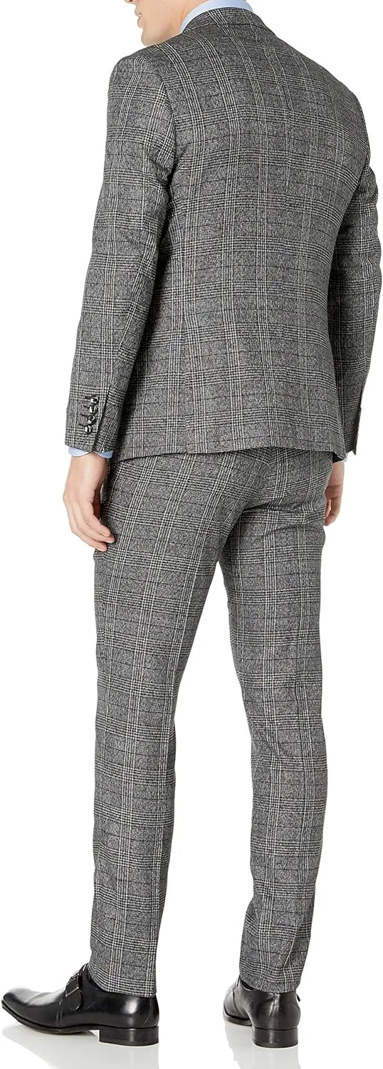 Adam Baker Men's Slim Fit Double Breasted 2-Piece (Jacket & Pants) Suit Set