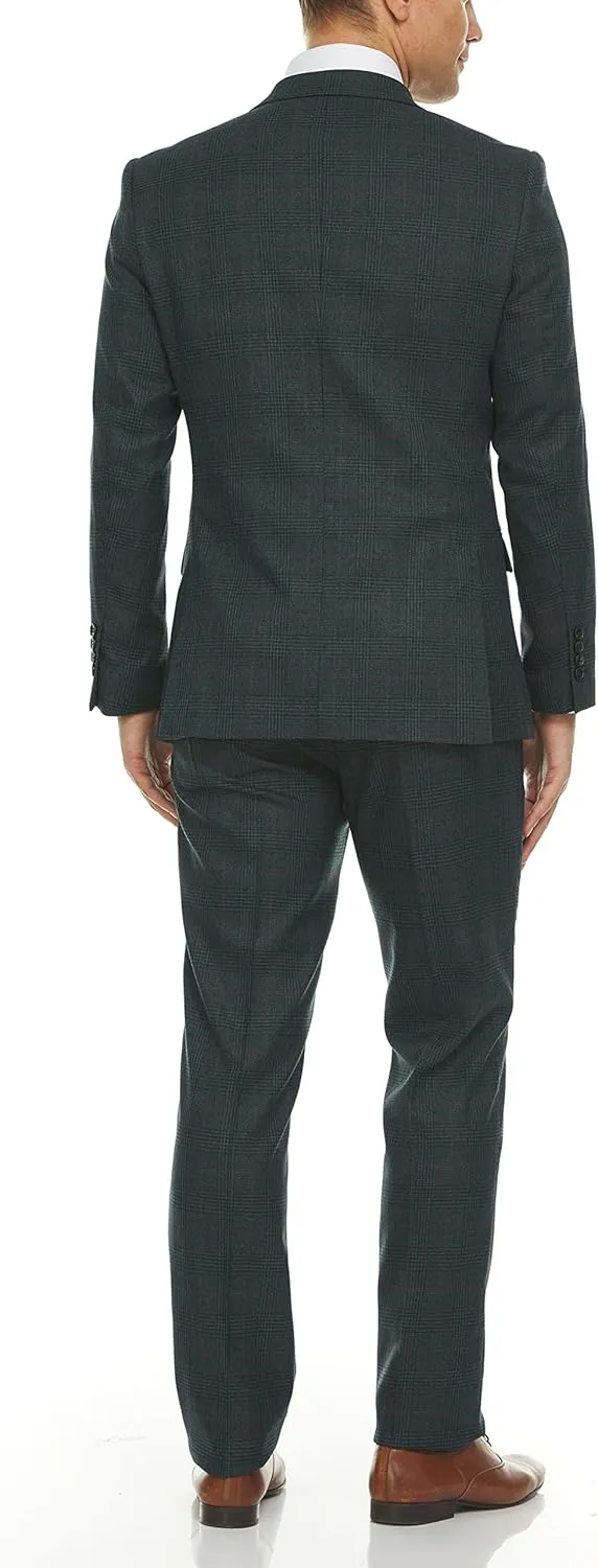 Adam Baker Men's Slim Fit Double Breasted 2-Piece (Jacket & Pants) Suit Set
