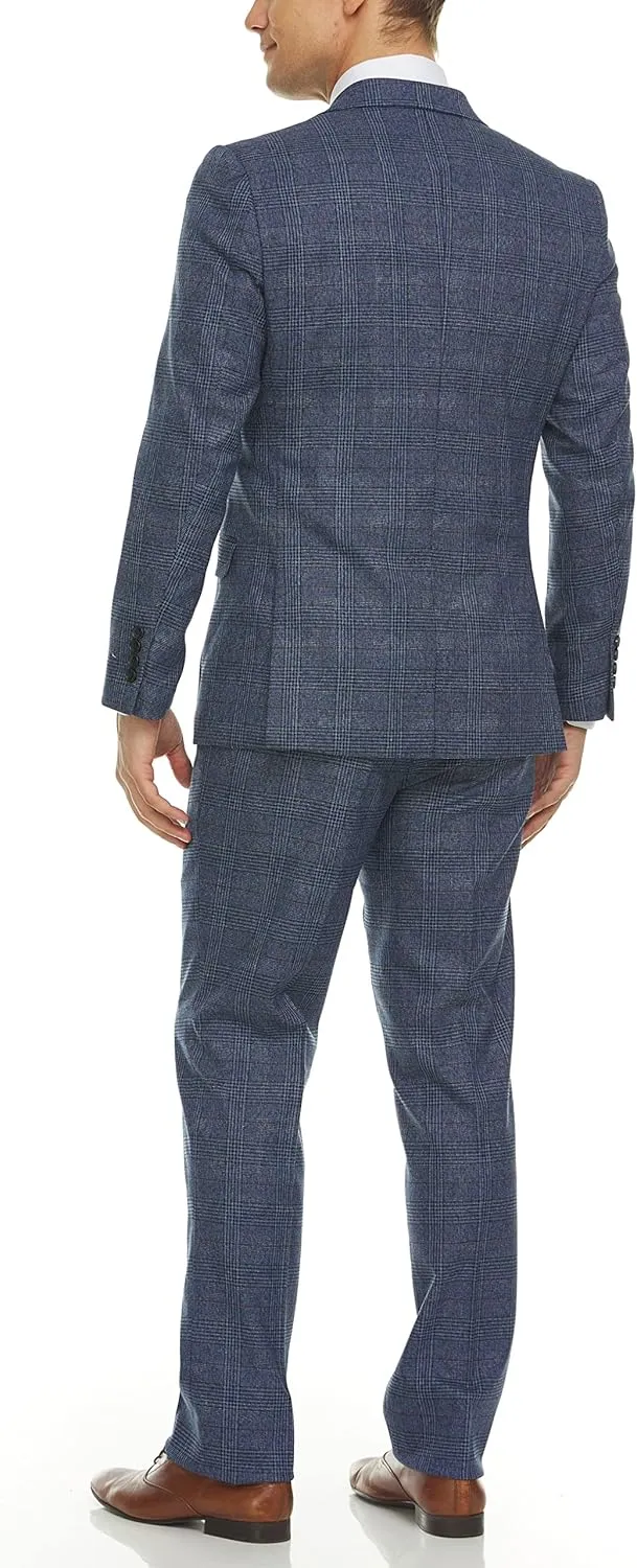 Adam Baker Men's Slim Fit Double Breasted 2-Piece (Jacket & Pants) Suit Set