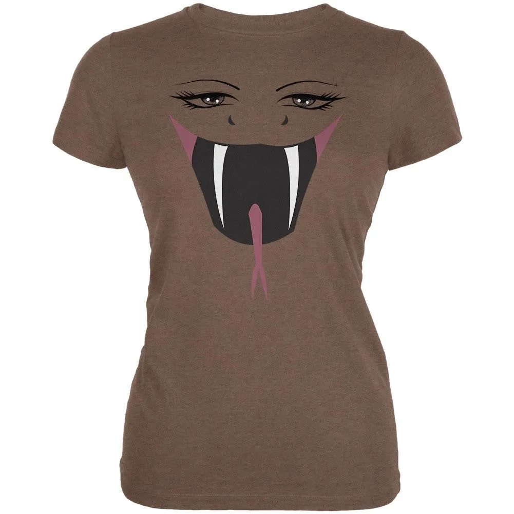 Anime Snake Face Hebi Heather Brown Juniors Soft T-Shirt
