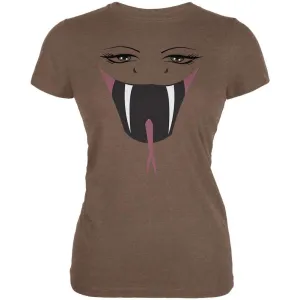Anime Snake Face Hebi Heather Brown Juniors Soft T-Shirt