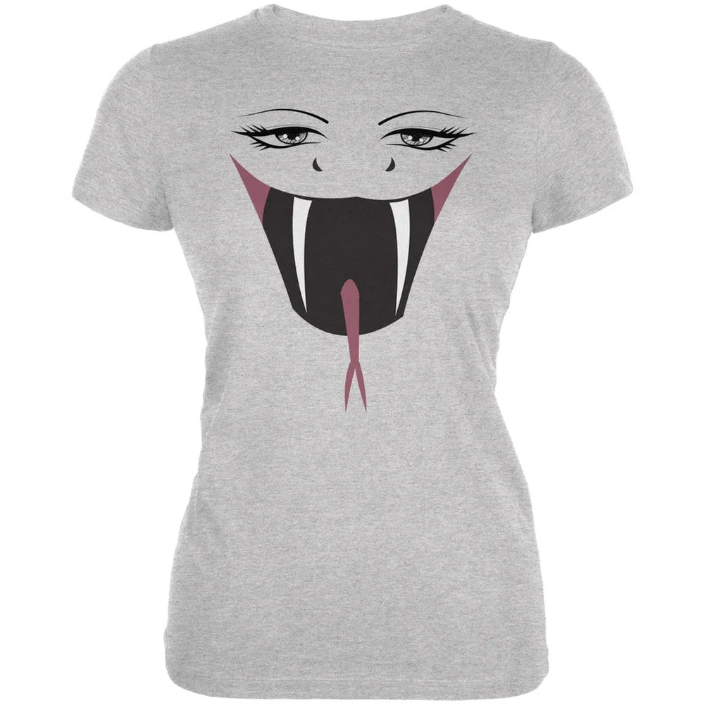 Anime Snake Face Hebi Heather Brown Juniors Soft T-Shirt