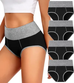ASIMOON Tummy Control Boyshorts Underwear for Women Stretch High Waisted Shapewear Sexy Mesh No Show Panties for Ladies