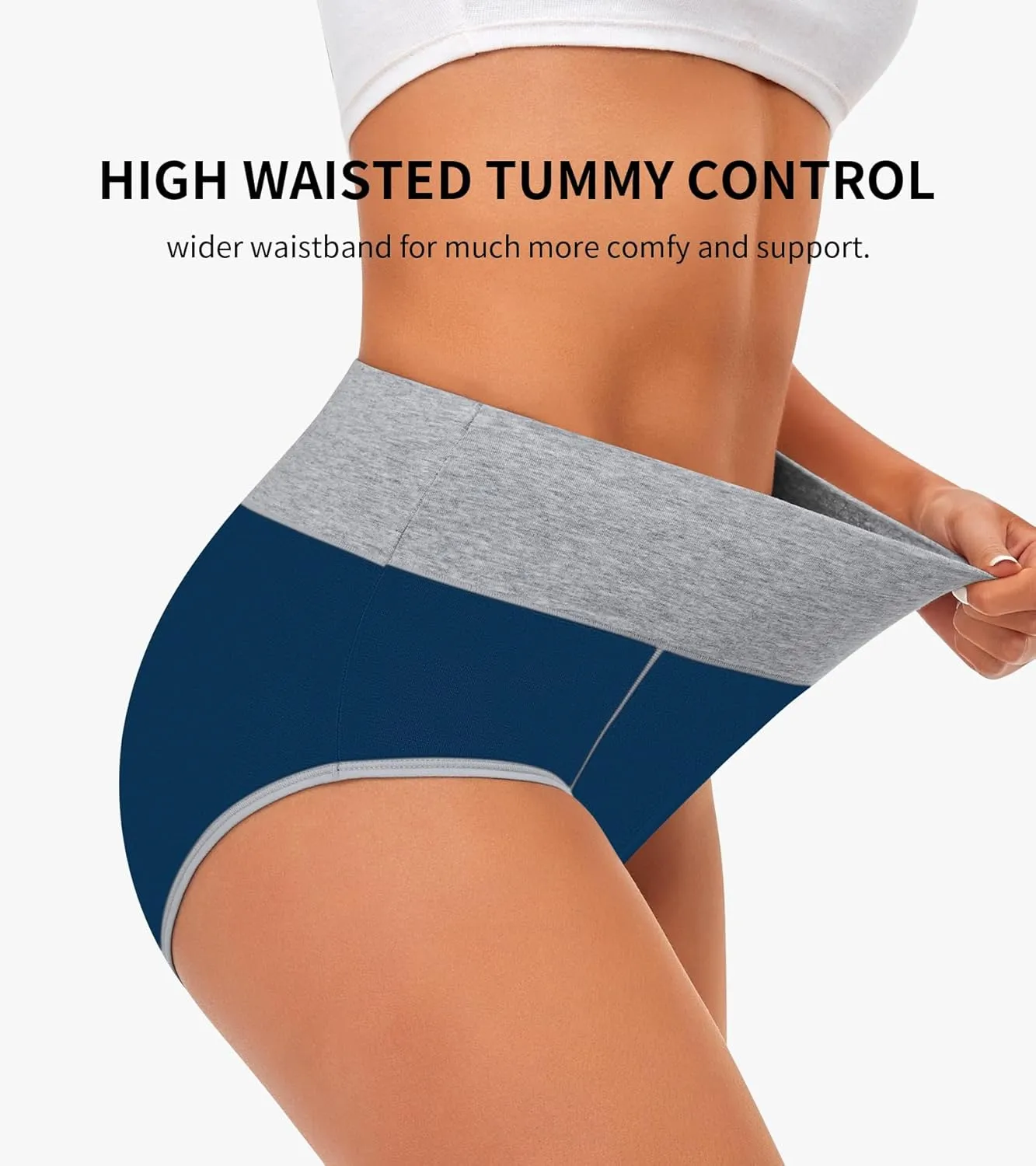 ASIMOON Tummy Control Boyshorts Underwear for Women Stretch High Waisted Shapewear Sexy Mesh No Show Panties for Ladies