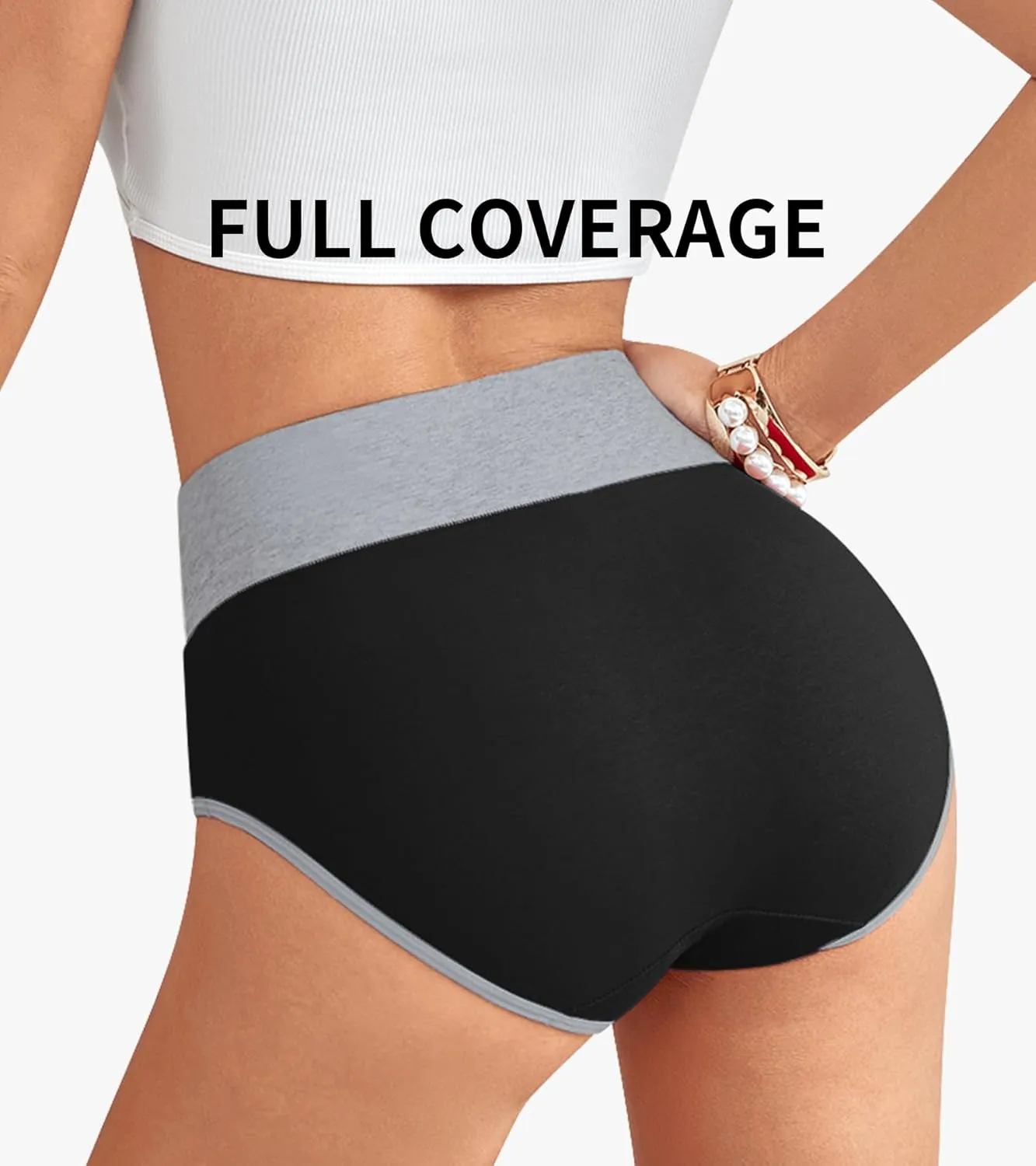 ASIMOON Tummy Control Boyshorts Underwear for Women Stretch High Waisted Shapewear Sexy Mesh No Show Panties for Ladies