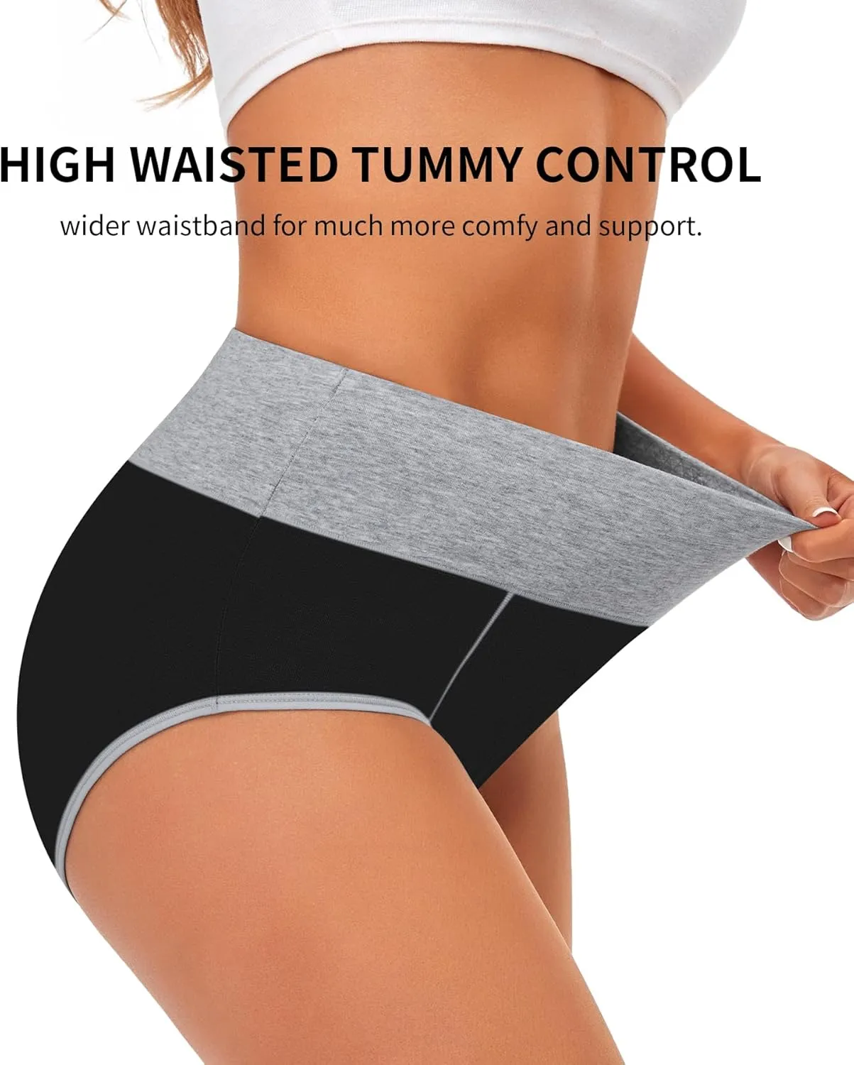 ASIMOON Tummy Control Boyshorts Underwear for Women Stretch High Waisted Shapewear Sexy Mesh No Show Panties for Ladies