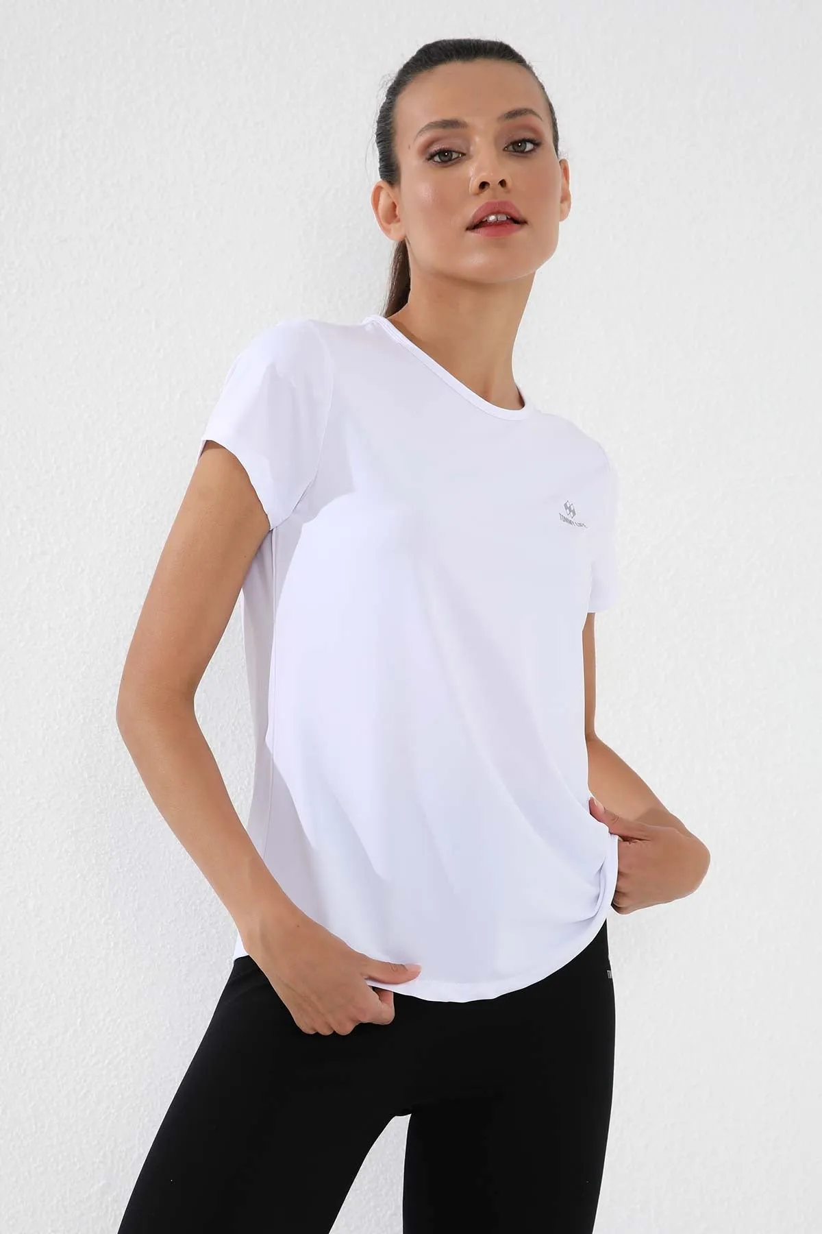 basic kisa kol standart kalip o yaka kadin t-shirt - 97144