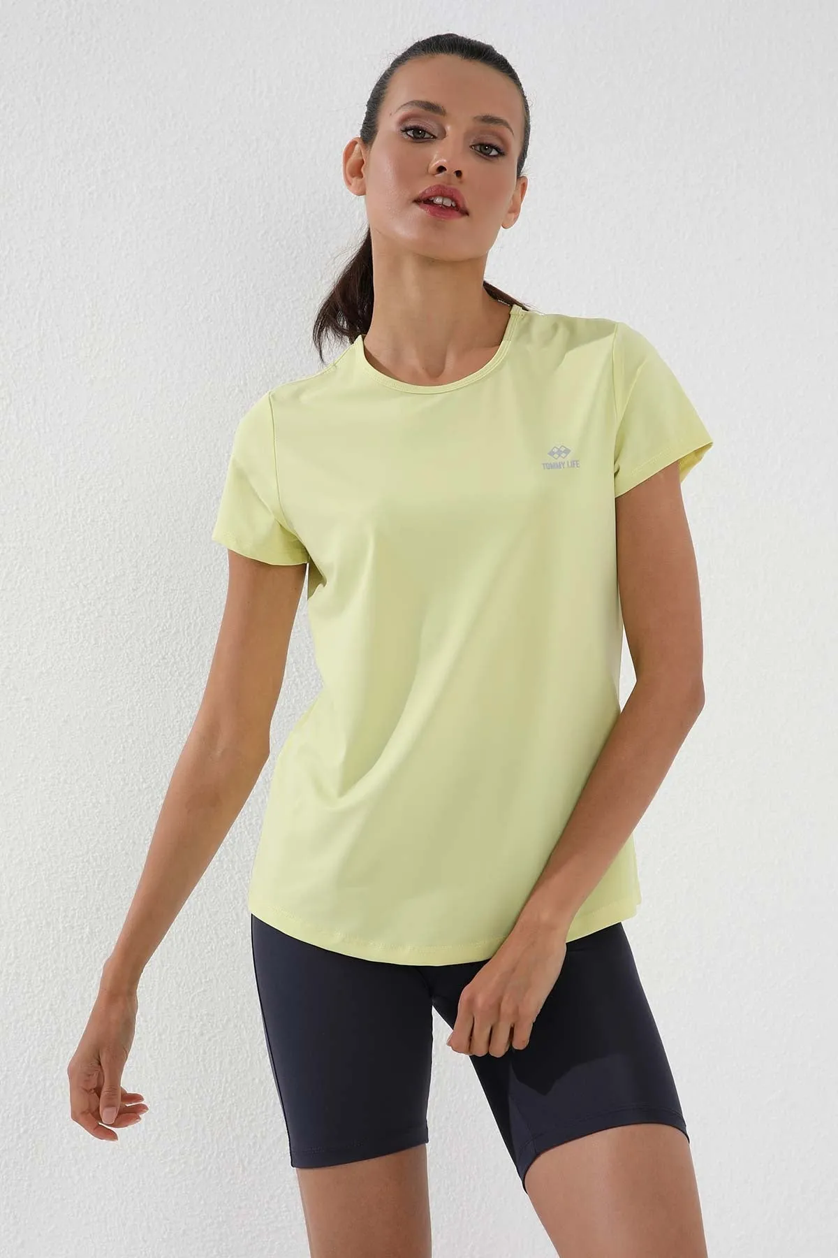 basic kisa kol standart kalip o yaka kadin t-shirt - 97144