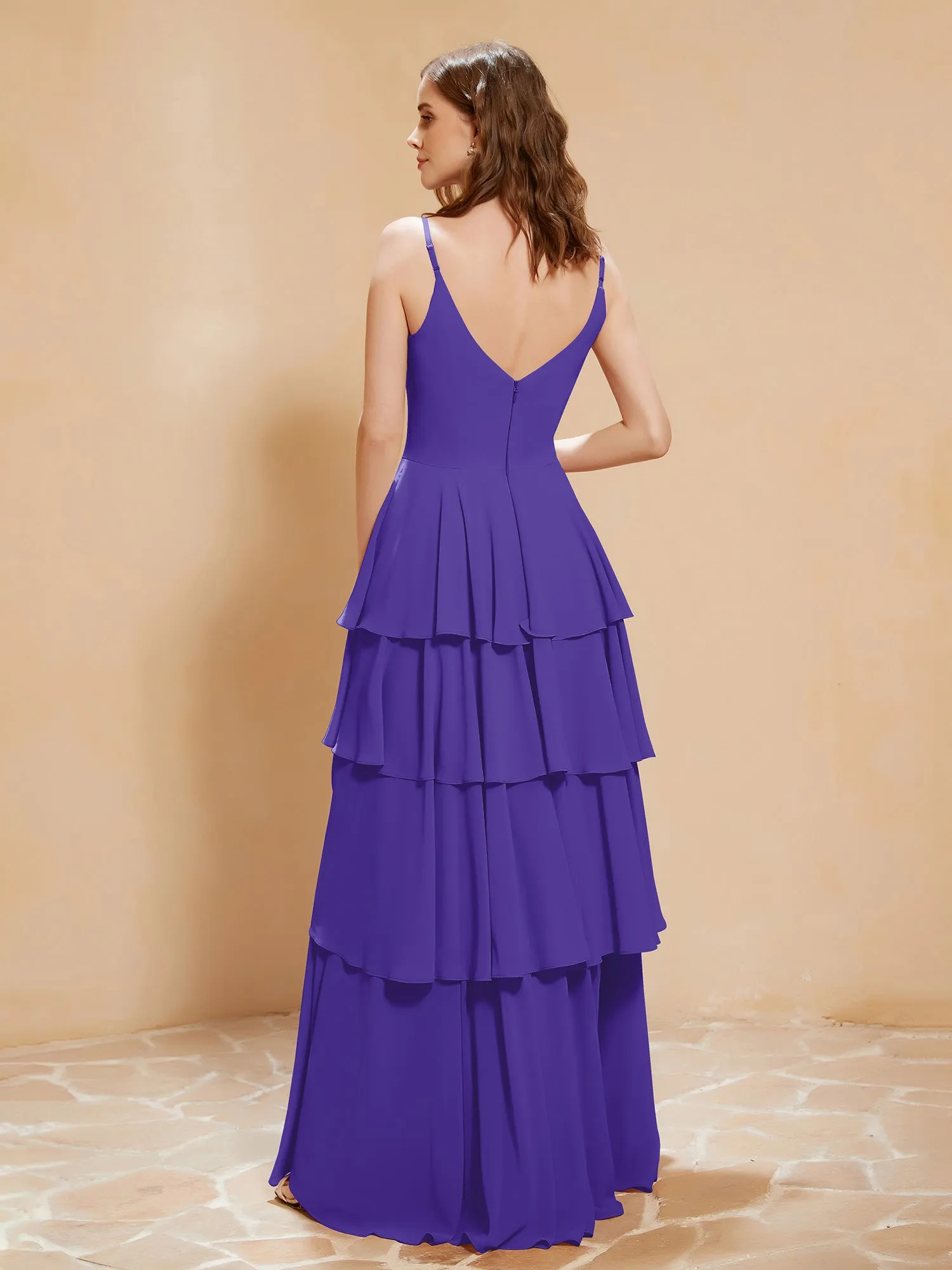 Boho V-neck Floor-length Dress Flowy Ruffles Regency Plus Size
