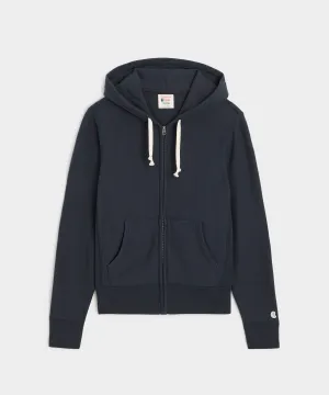 Champion Midweight Full Zip Hoodie in Original Navy