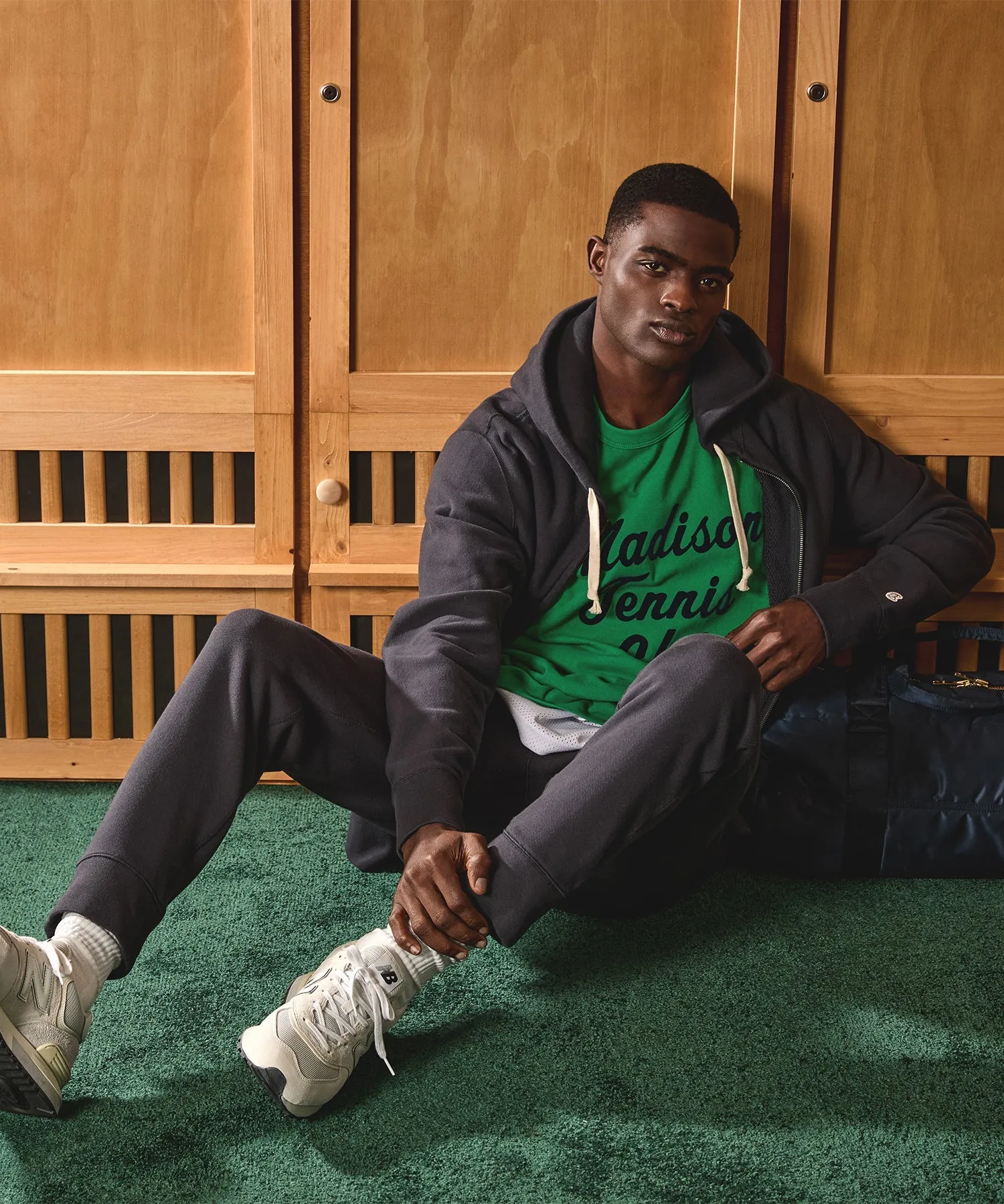 Champion Midweight Full Zip Hoodie in Original Navy