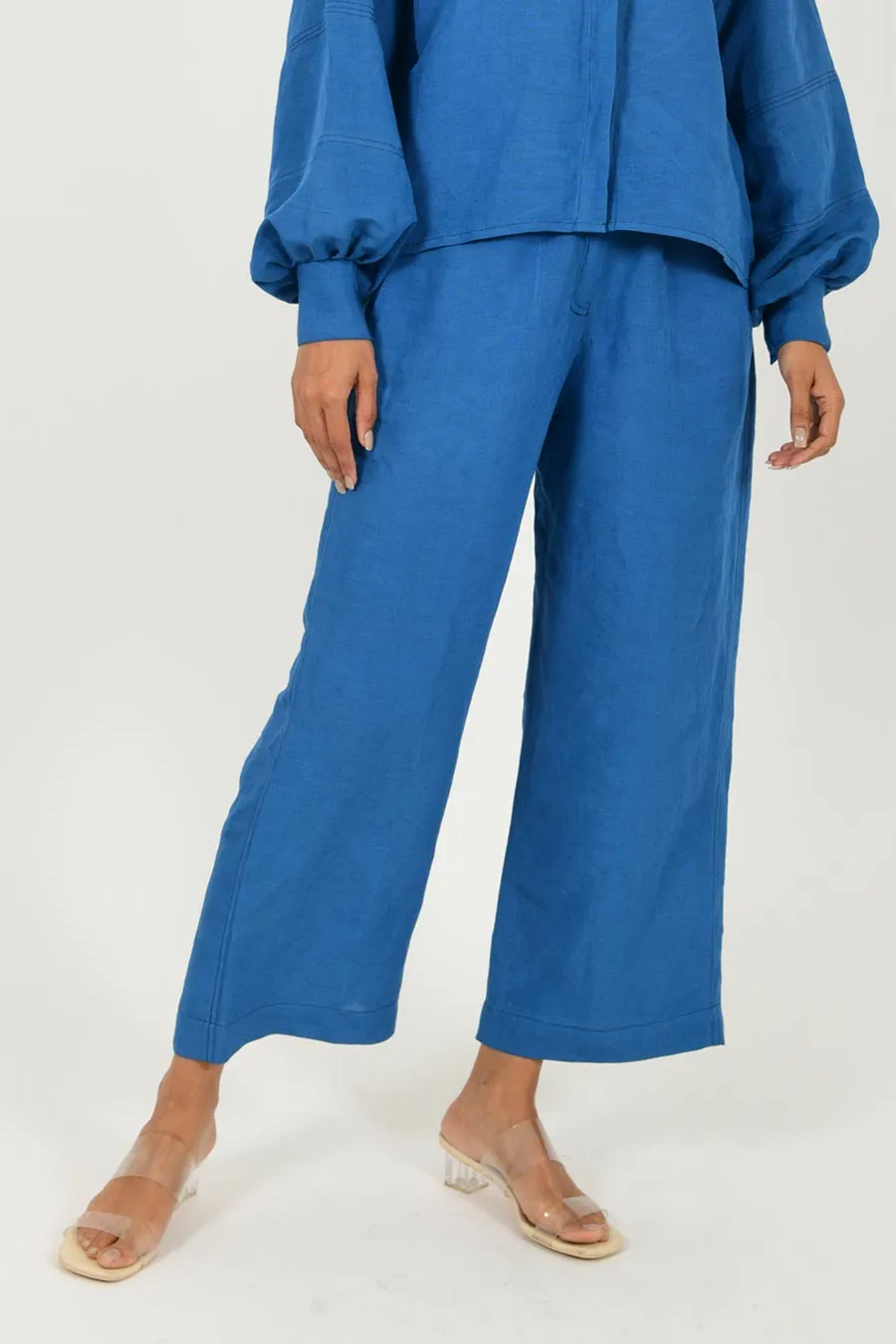 Classic Blue Linen Pants