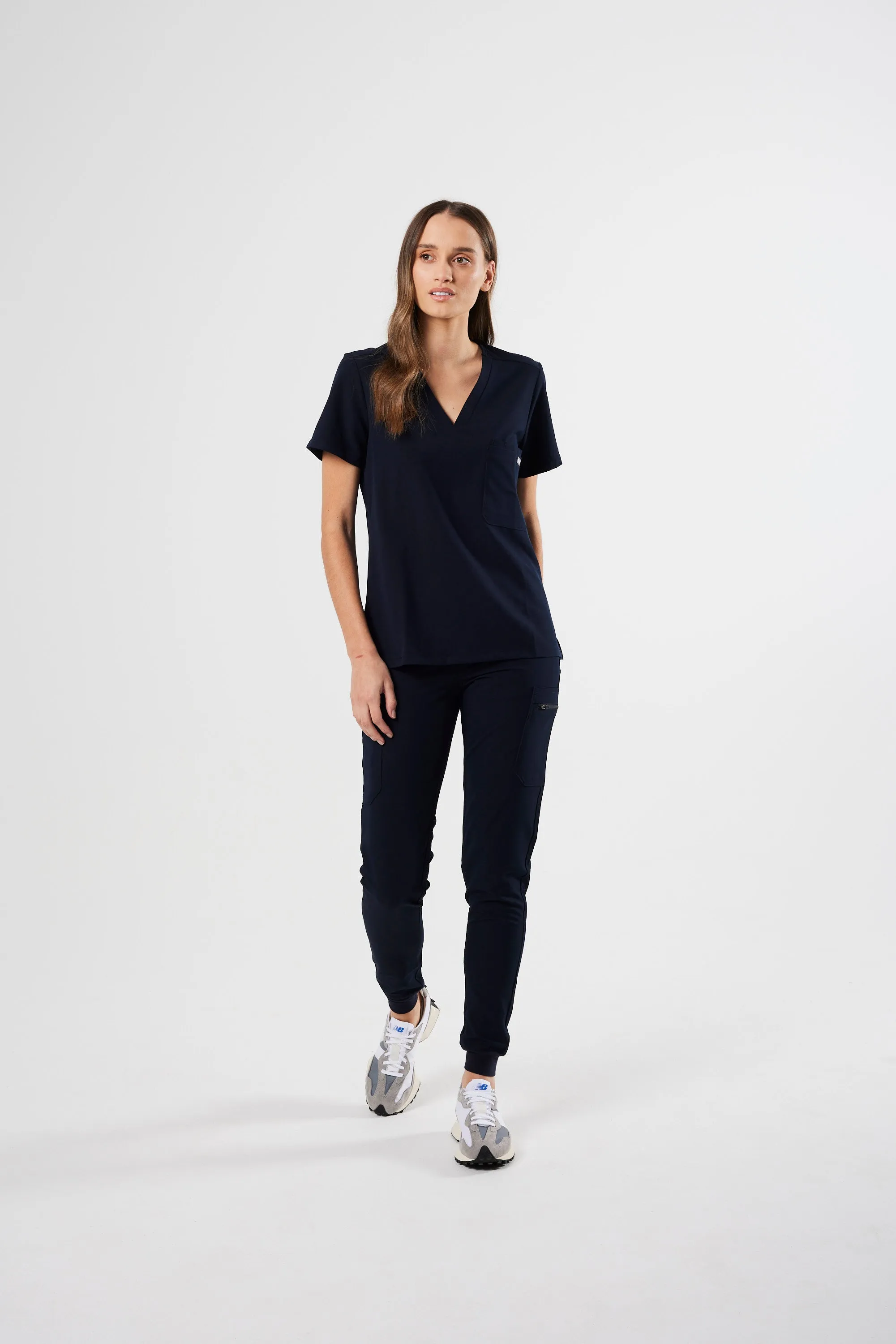 CLASSIC HIGH WAISTED JOGGER WOMEN'S SCRUB PANTS (NAVY)
