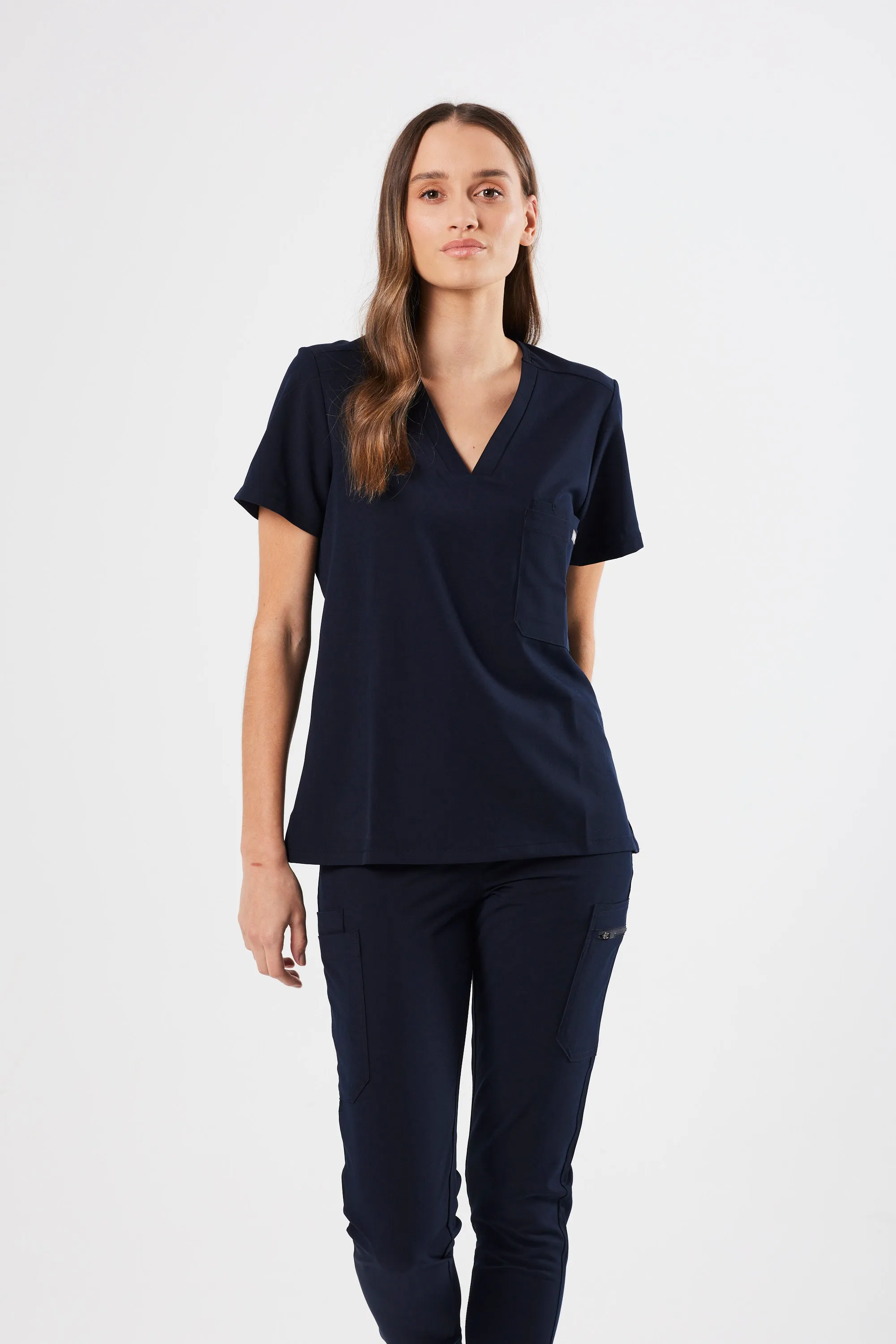 CLASSIC HIGH WAISTED JOGGER WOMEN'S SCRUB PANTS (NAVY)