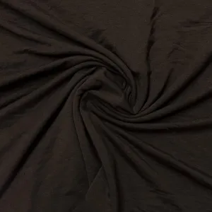 Dark Brown Bamboo Stretch French Terry Fabric- 265 GSM, $10.86/yd - Rolls