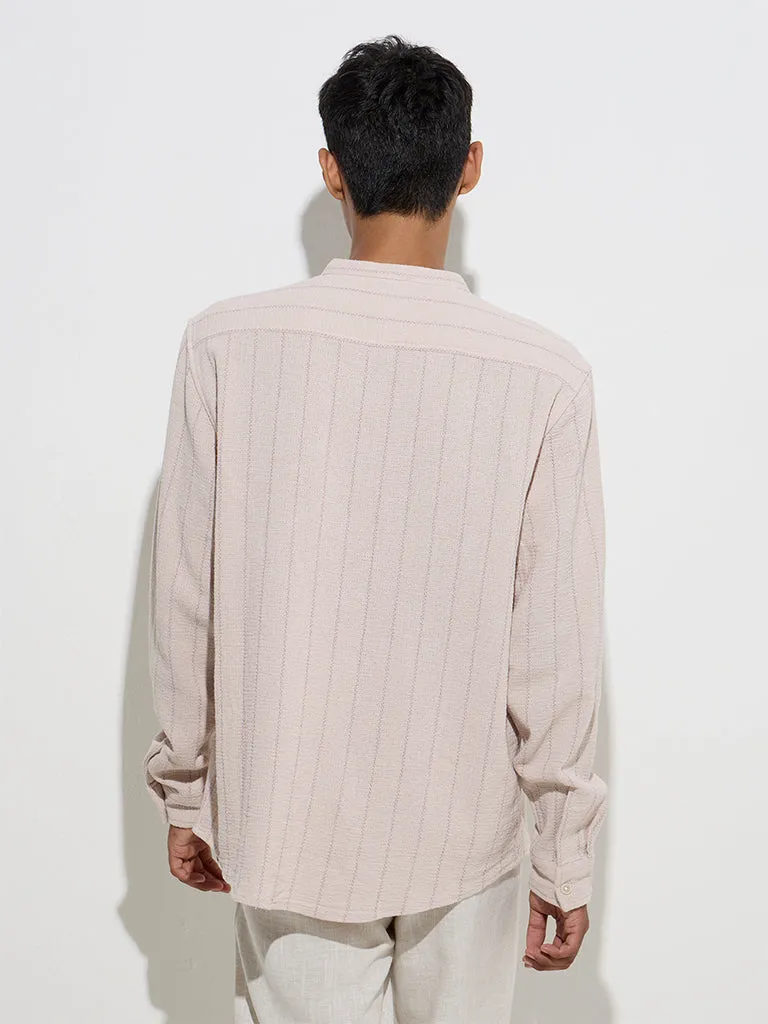 ETA Lilac Striped Relaxed-Fit Cotton Shirt