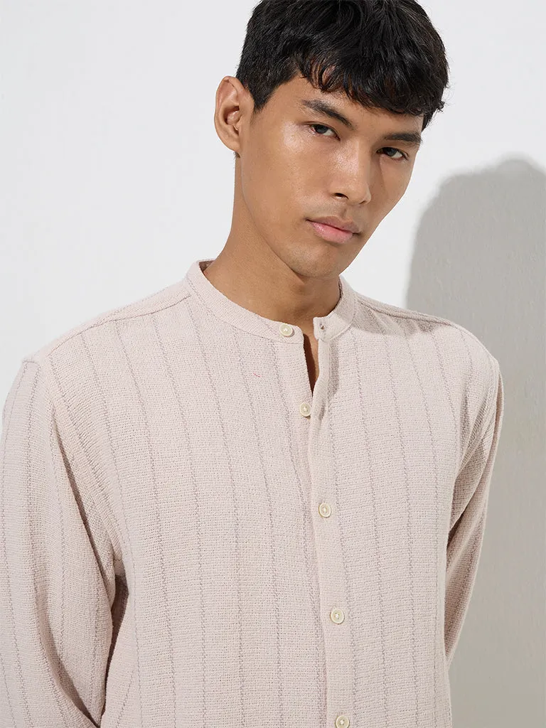 ETA Lilac Striped Relaxed-Fit Cotton Shirt