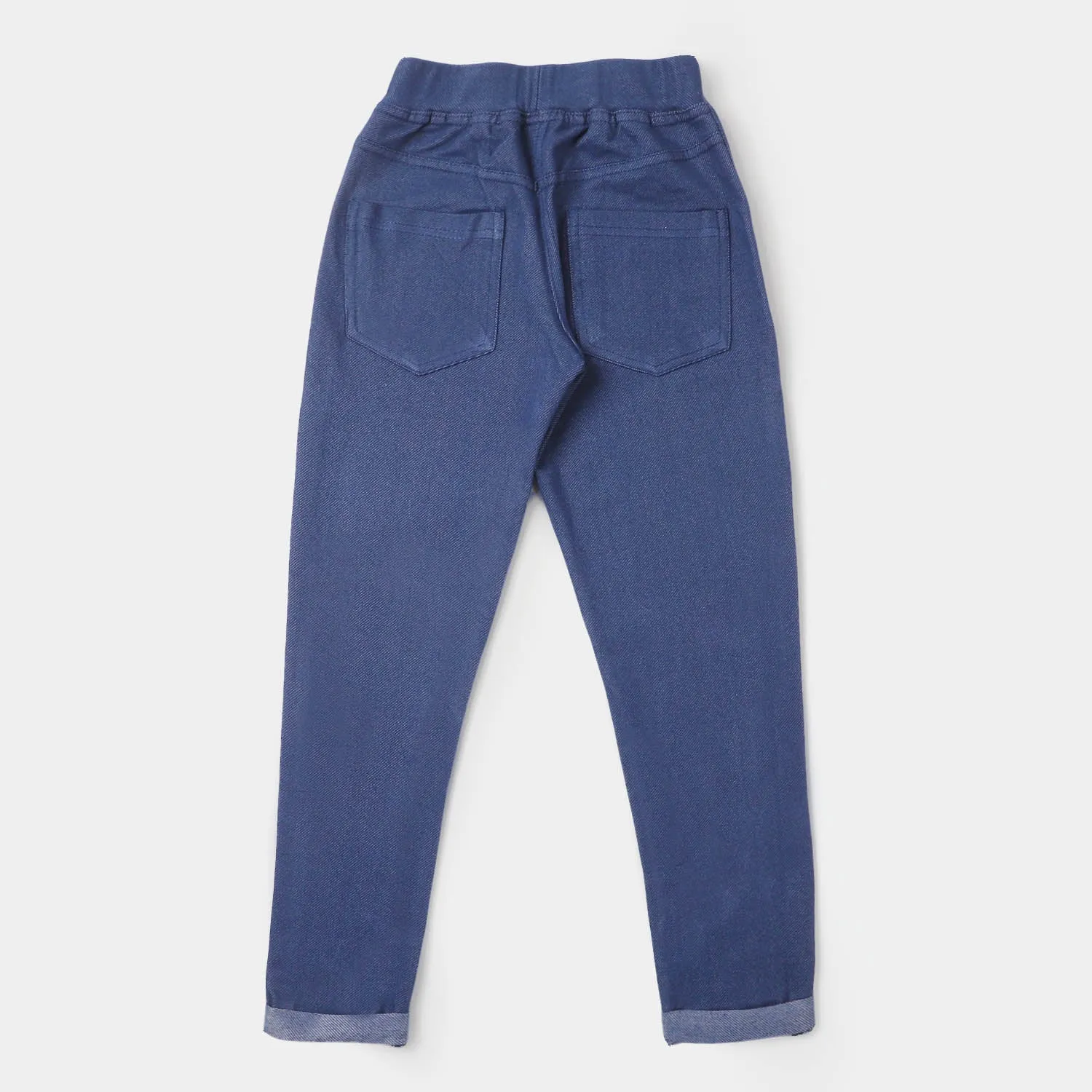Girls Knitted Jeggings - Navy