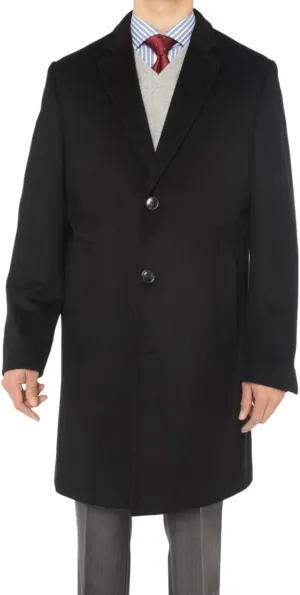GN Luciano Italian Men's Cashmere Overcoat Knee Length Trench Coat Topcoat