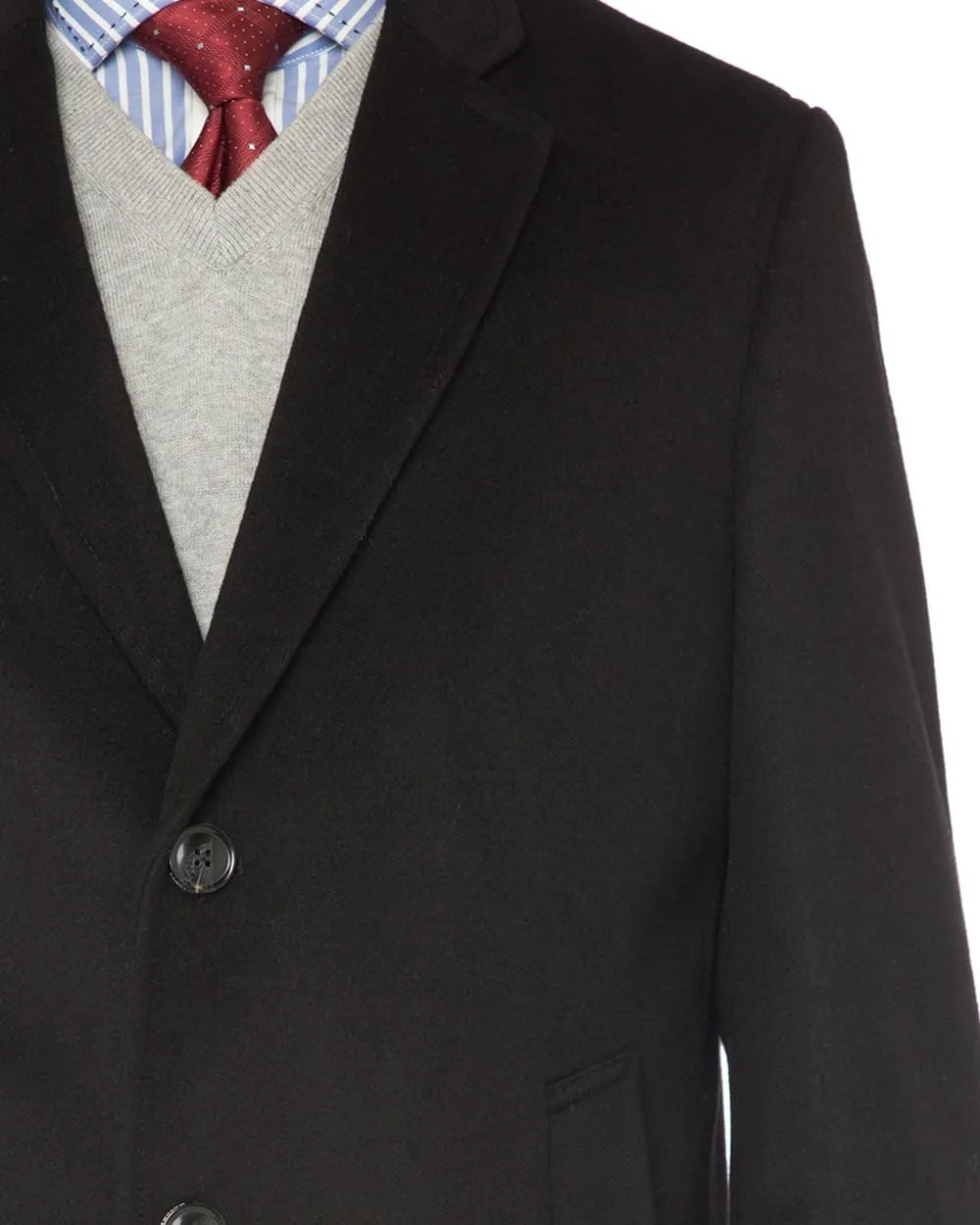 GN Luciano Italian Men's Cashmere Overcoat Knee Length Trench Coat Topcoat
