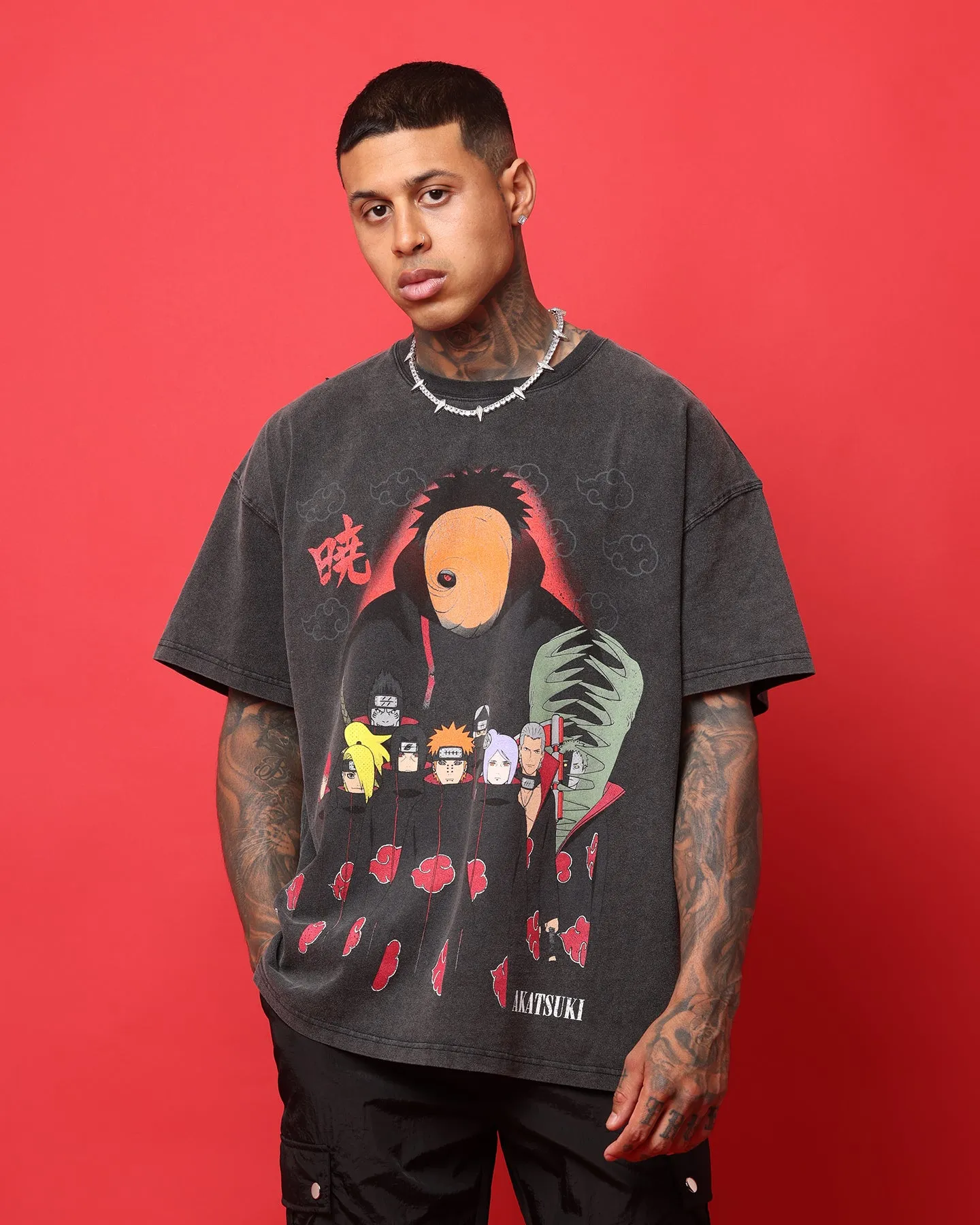 Goat Crew X Naruto Akatsuki Organic Heavyweight Vintage T-Shirt Vintage Black