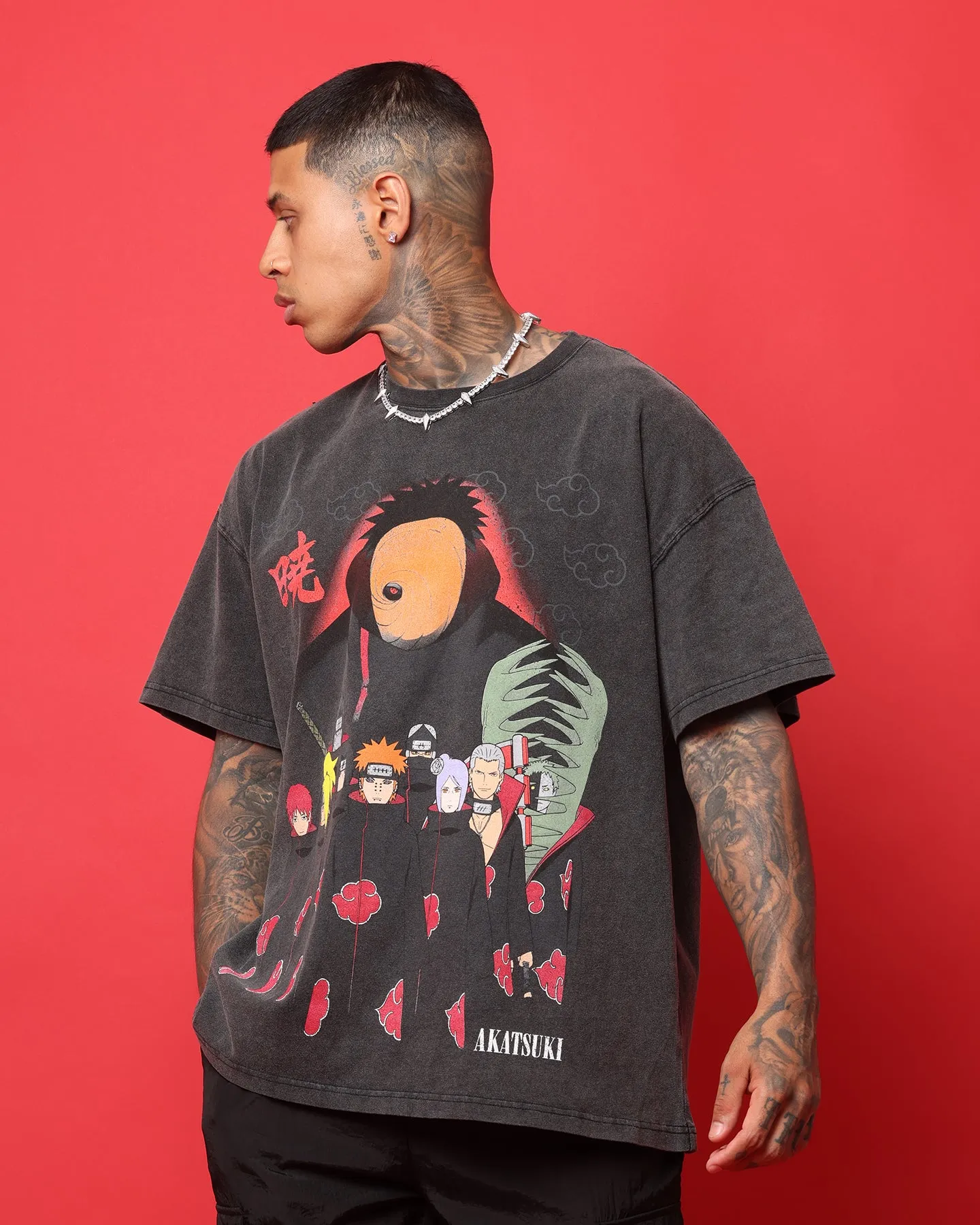 Goat Crew X Naruto Akatsuki Organic Heavyweight Vintage T-Shirt Vintage Black