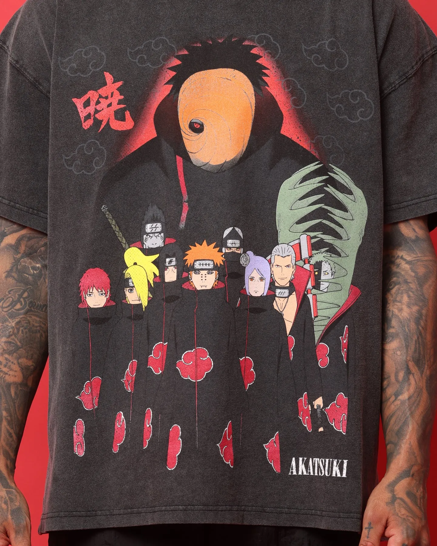 Goat Crew X Naruto Akatsuki Organic Heavyweight Vintage T-Shirt Vintage Black