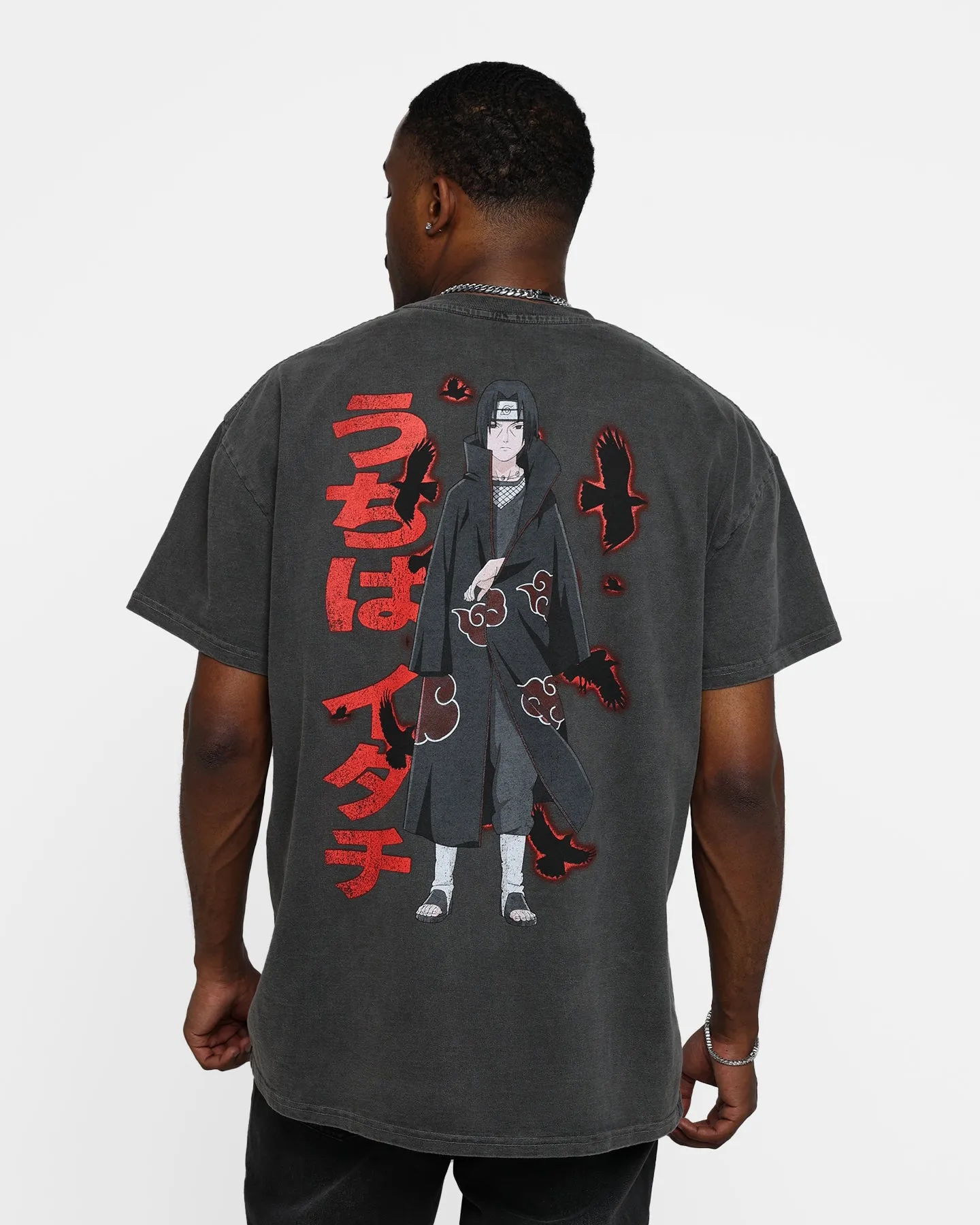 Goat Crew X Naruto Itachi Heavyweight Vintage T-Shirt Black Wash