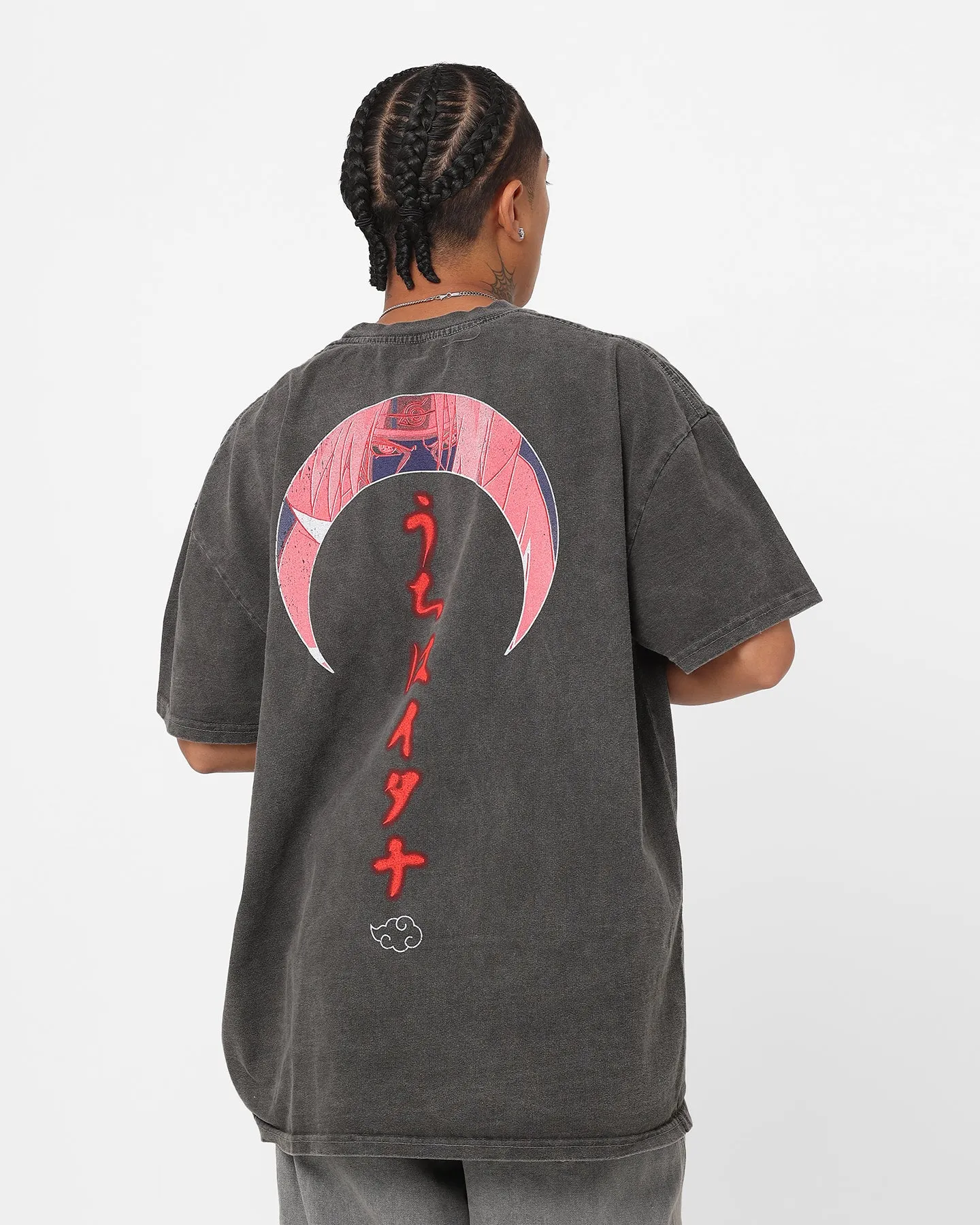 Goat Crew X Naruto Itachi Uchiha Heavyweight Vintage T-Shirt Black Wash