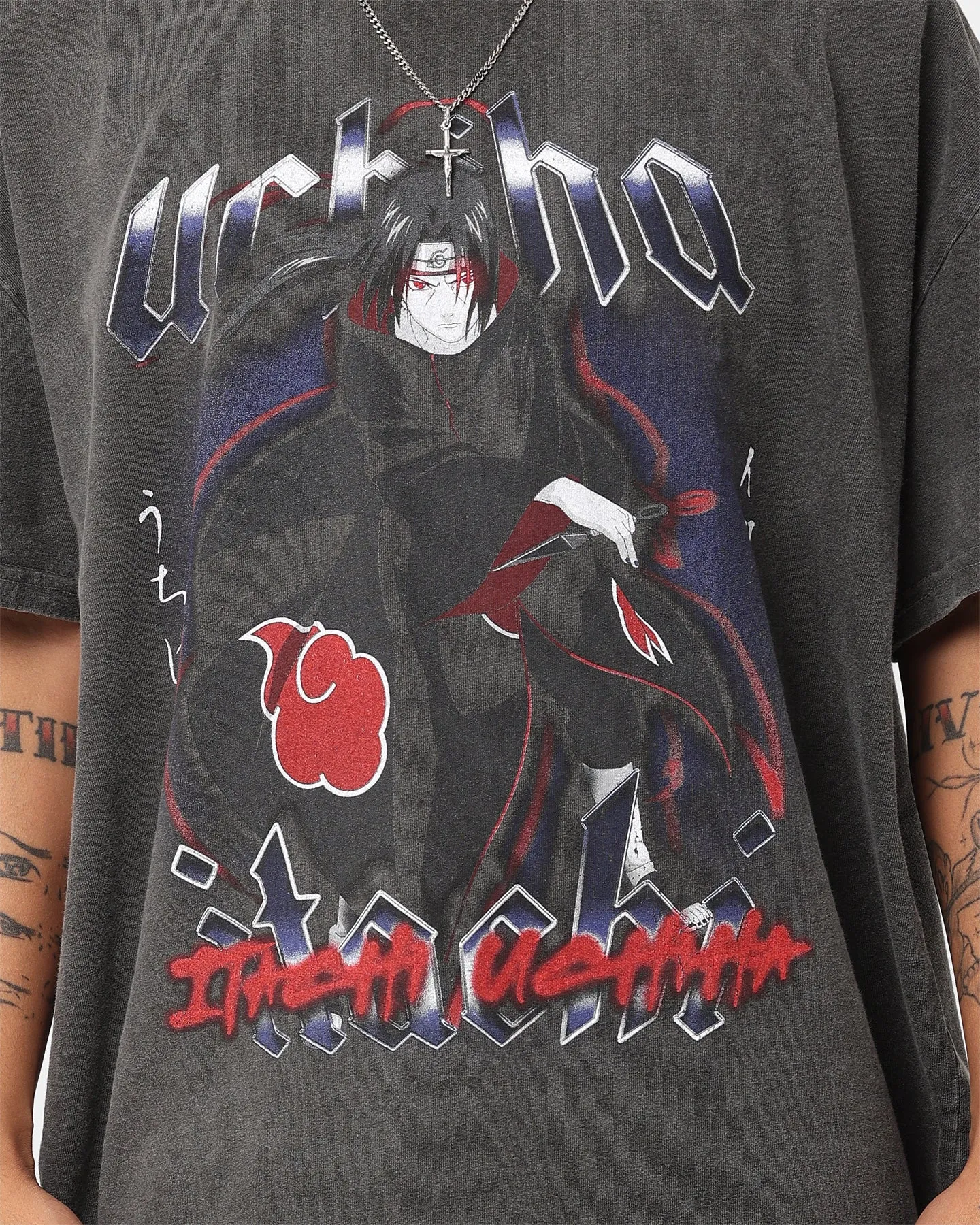 Goat Crew X Naruto Itachi Uchiha Heavyweight Vintage T-Shirt Black Wash