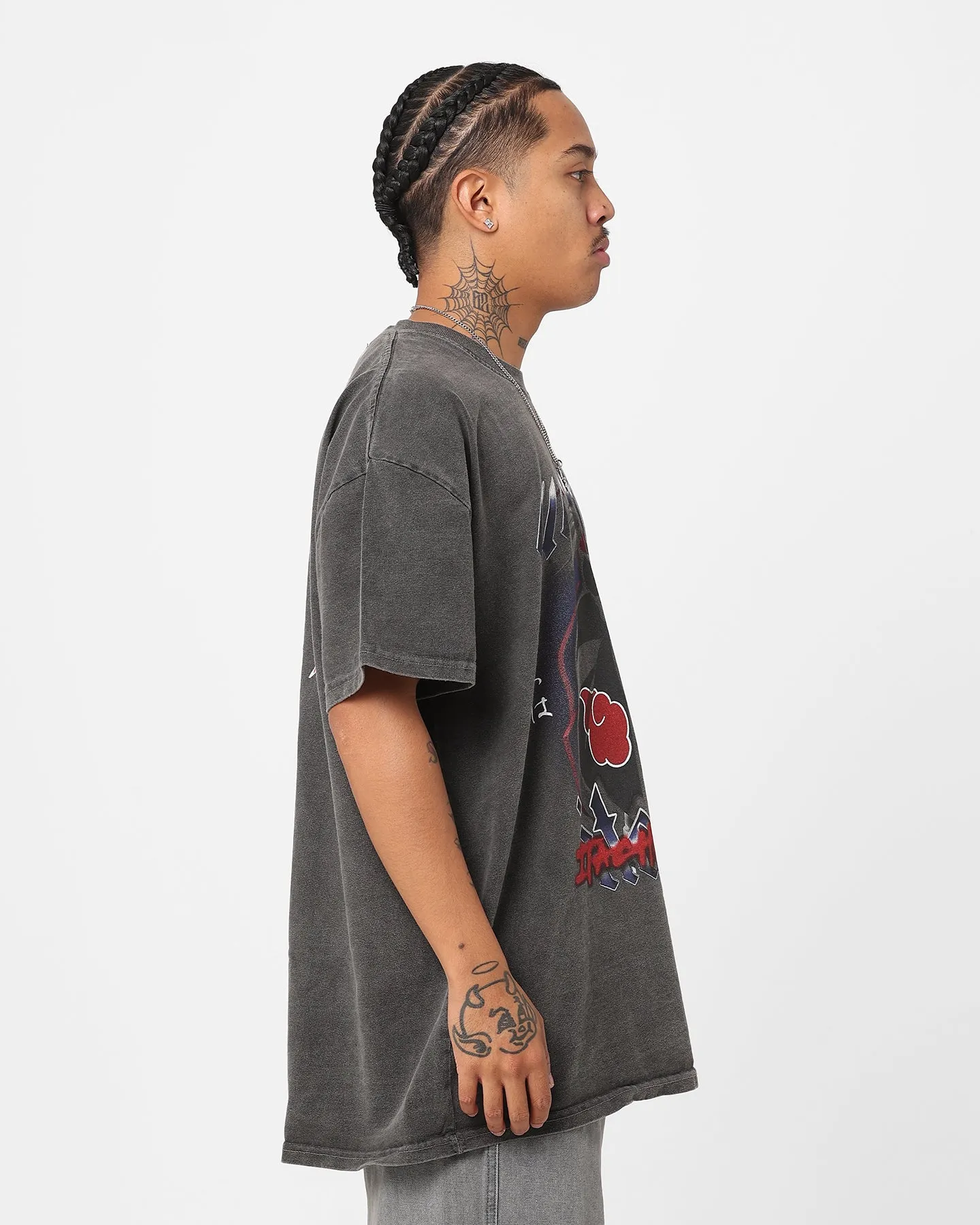 Goat Crew X Naruto Itachi Uchiha Heavyweight Vintage T-Shirt Black Wash