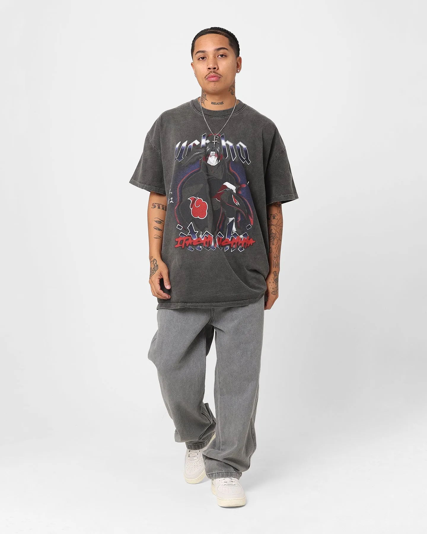 Goat Crew X Naruto Itachi Uchiha Heavyweight Vintage T-Shirt Black Wash