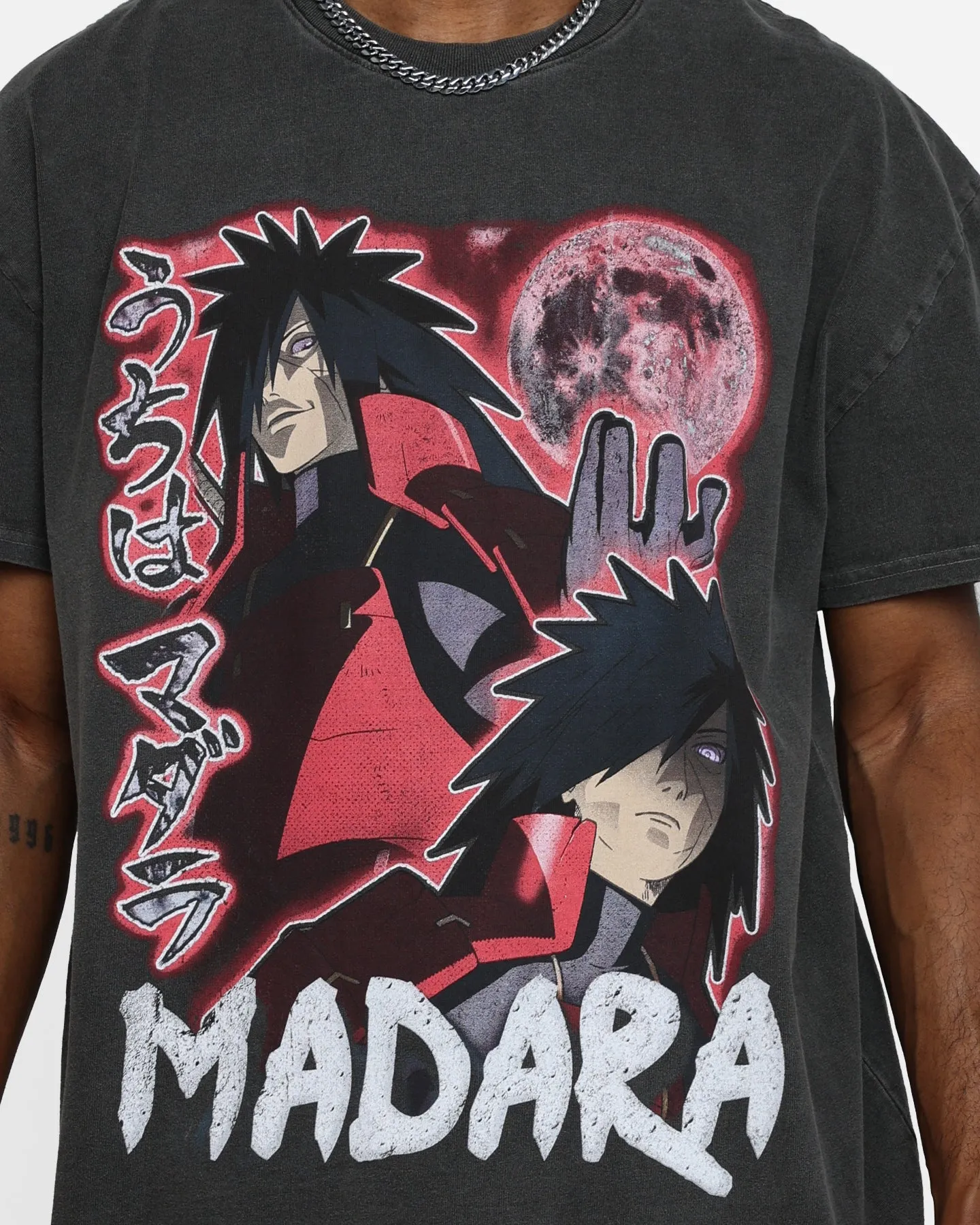 Goat Crew X Naruto Madara Heavyweight Vintage T-Shirt Black Wash