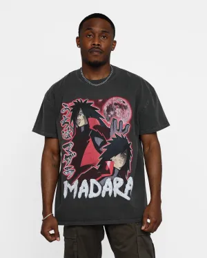 Goat Crew X Naruto Madara Heavyweight Vintage T-Shirt Black Wash