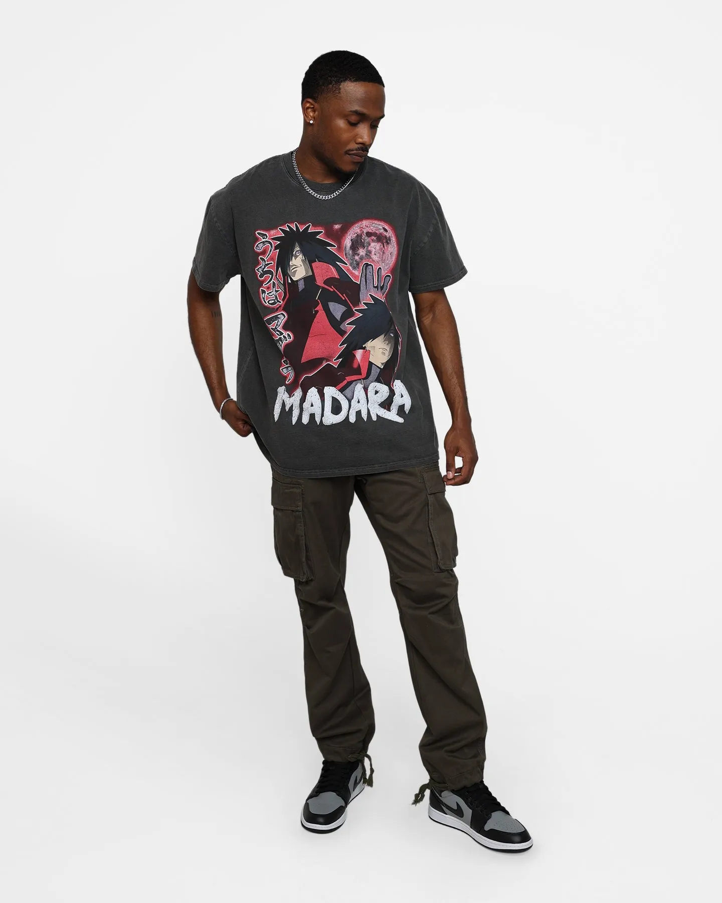 Goat Crew X Naruto Madara Heavyweight Vintage T-Shirt Black Wash