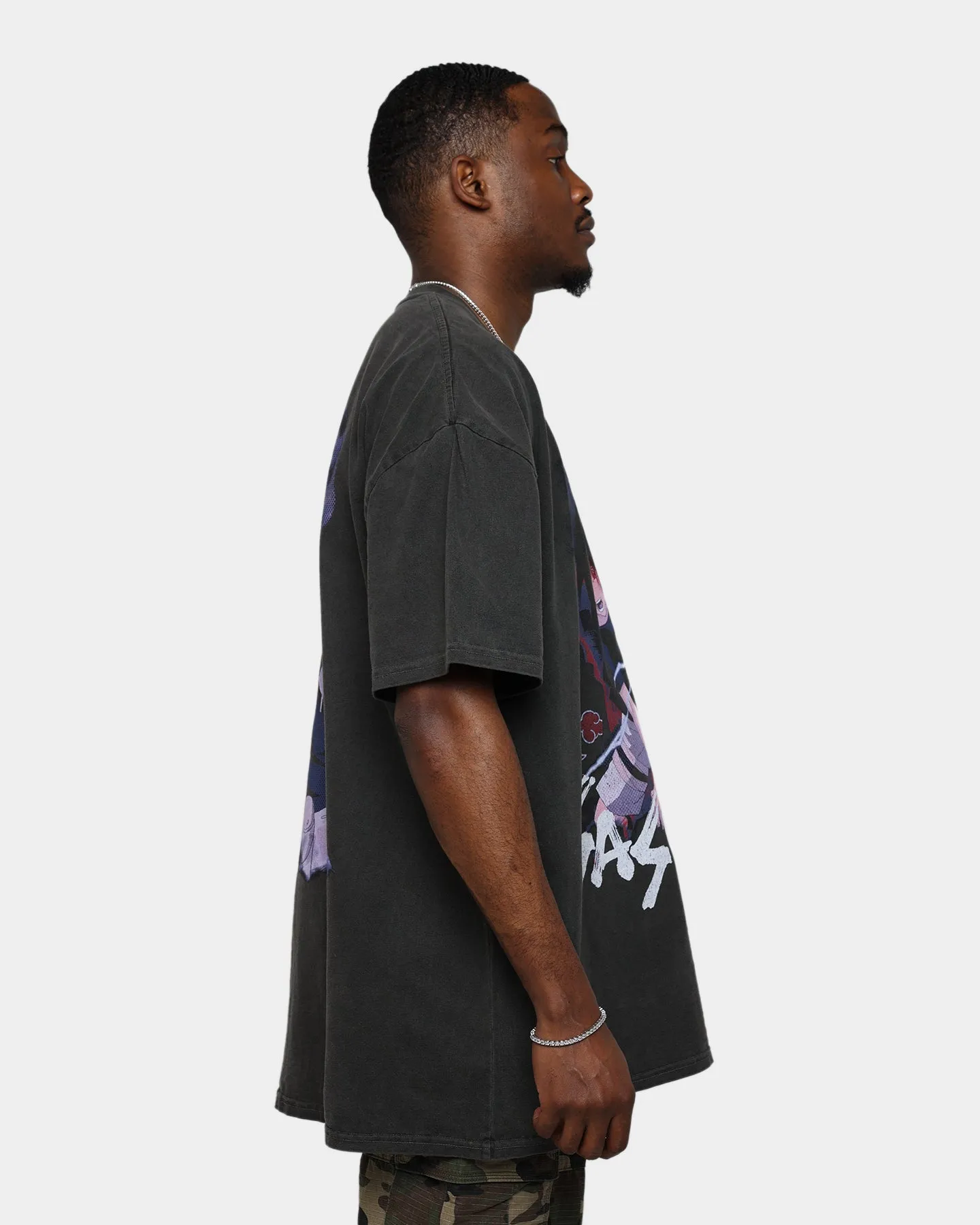 Goat Crew X Naruto Sasuke Heavyweight Vintage T-Shirt Black Wash