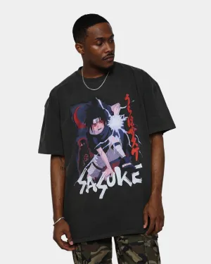 Goat Crew X Naruto Sasuke Heavyweight Vintage T-Shirt Black Wash