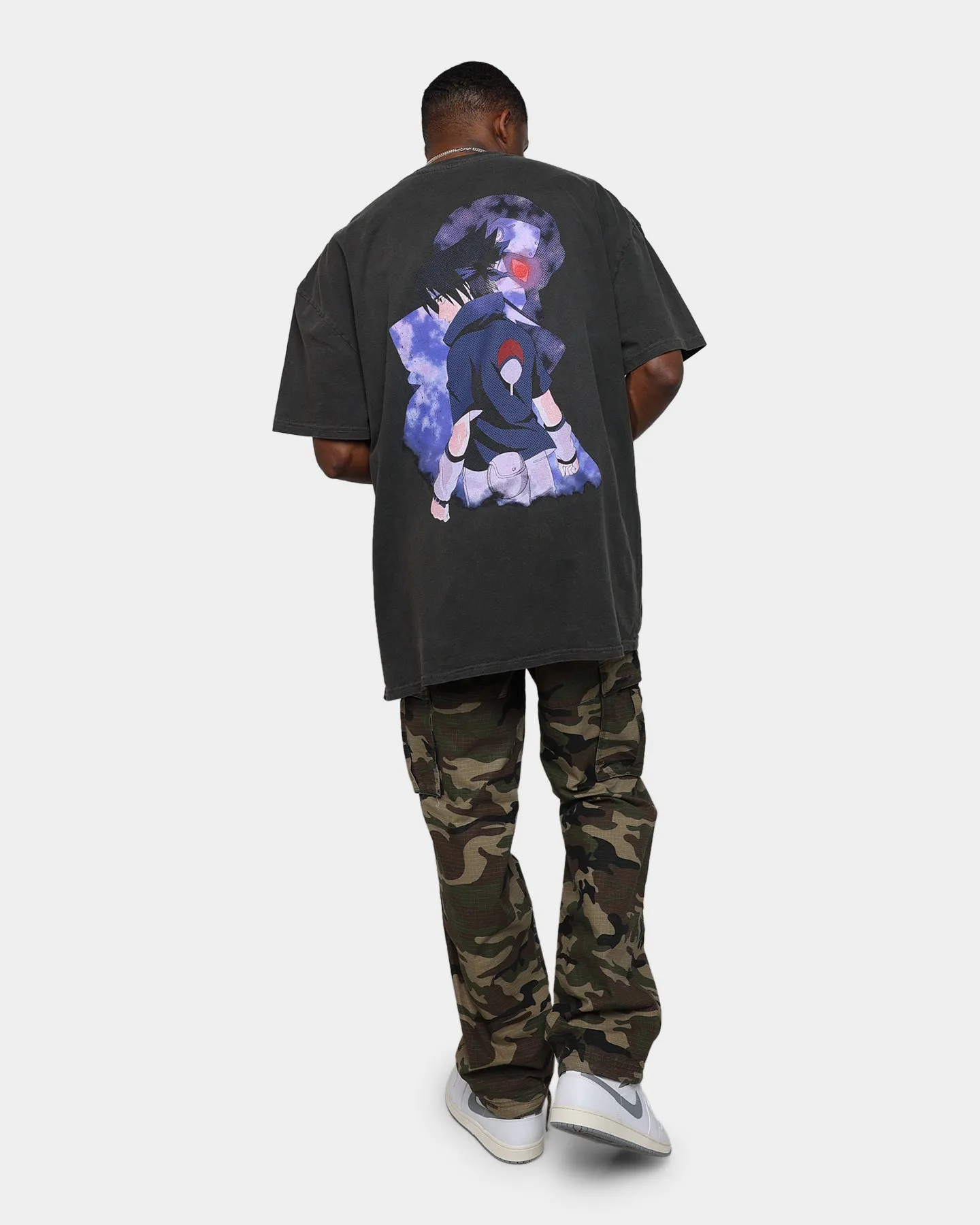 Goat Crew X Naruto Sasuke Heavyweight Vintage T-Shirt Black Wash