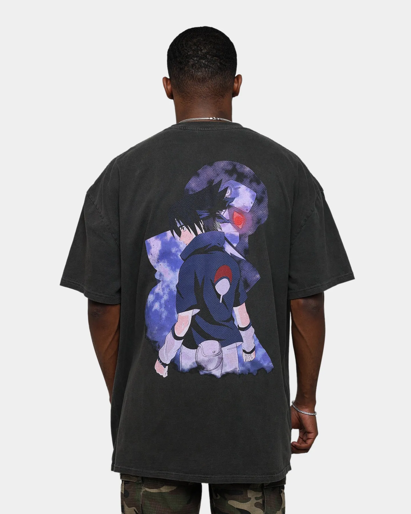 Goat Crew X Naruto Sasuke Heavyweight Vintage T-Shirt Black Wash