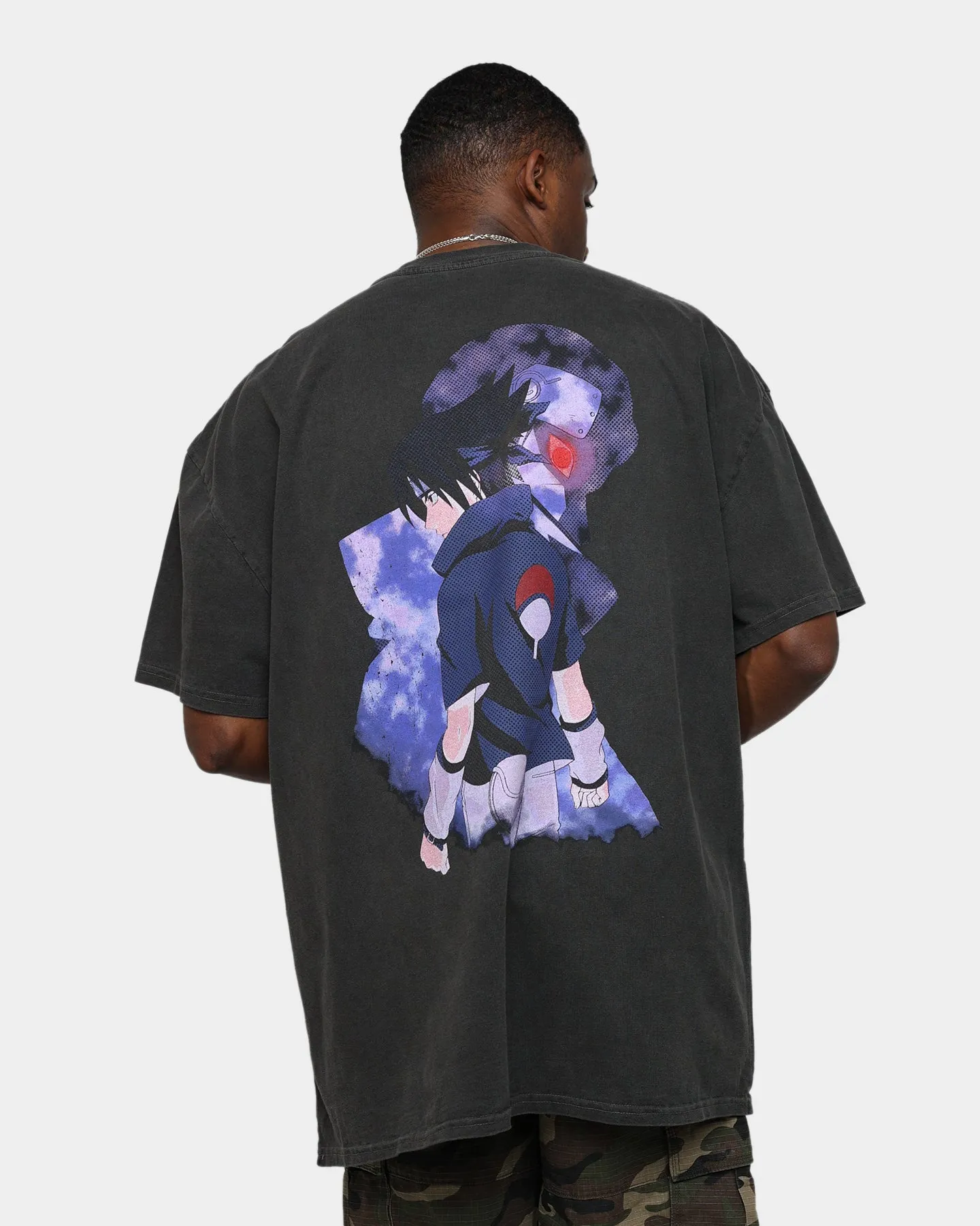 Goat Crew X Naruto Sasuke Heavyweight Vintage T-Shirt Black Wash