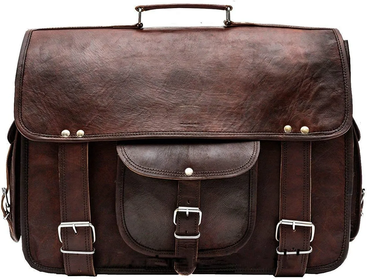 Handmade Laptop Bag Office Briefcase 16" Satchel Vintage Style Unisex Messenger Cross Body Bag